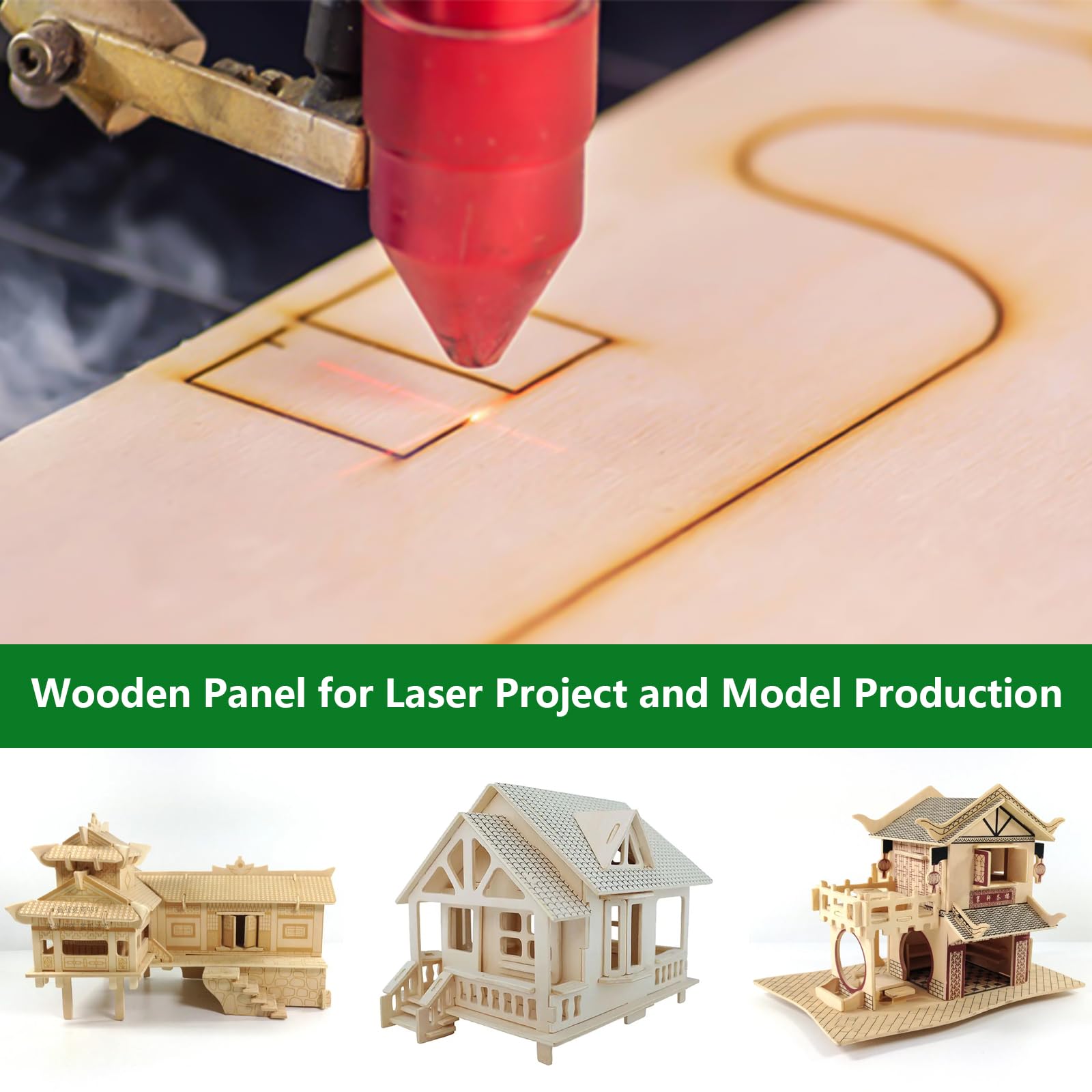 15 fogli di compensato da 3 mm, 300 x 300 x 3 mm, in legno di tiglio, per bricolage, per modelli, lavori di legno, pittura, decorazioni
