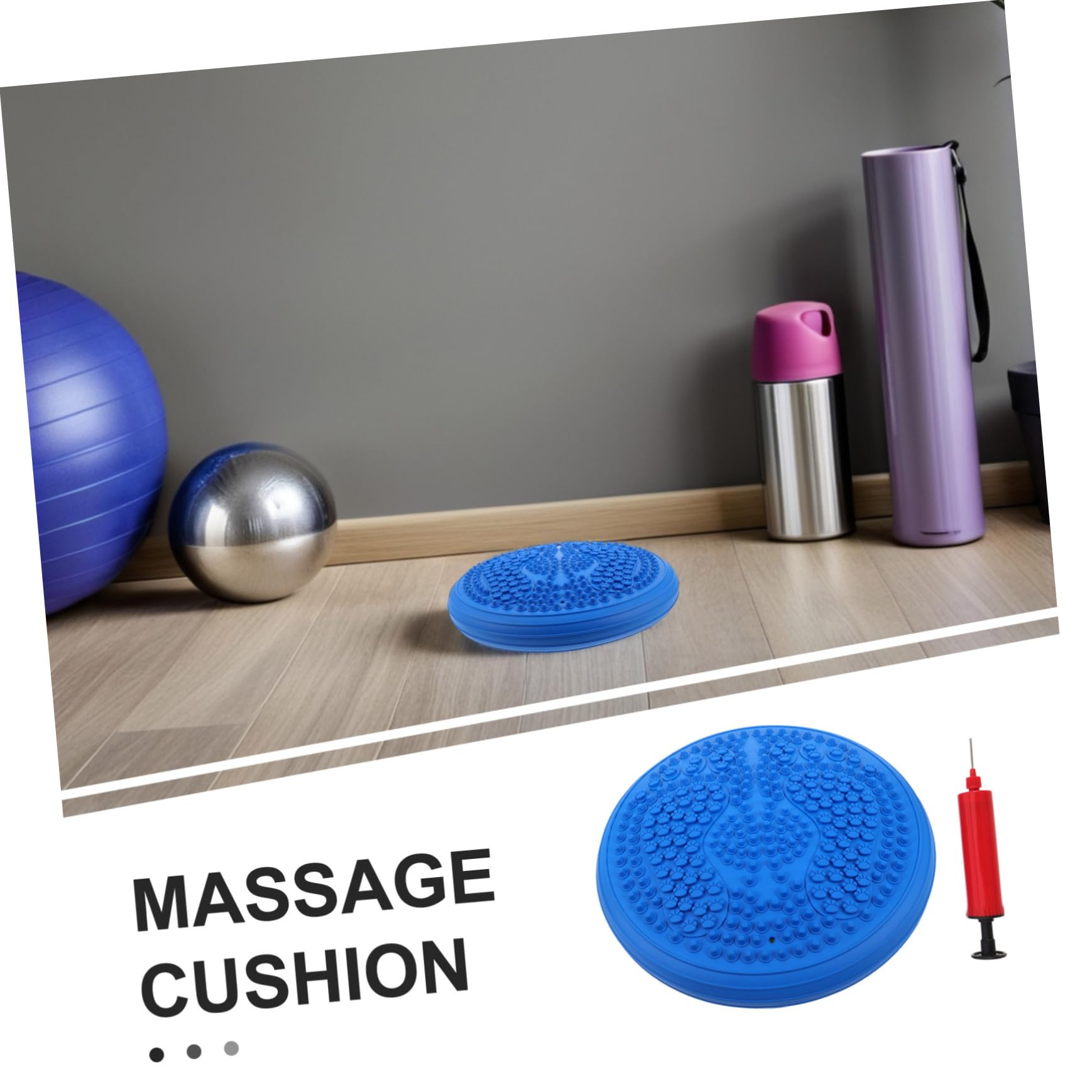 Gatuida Coussin Gonflable Ronde pour Entraînement de Posture avec Surface Massage Points de Pression Épais et Portable pour Gym à la Maison et Jogging Stationnaire