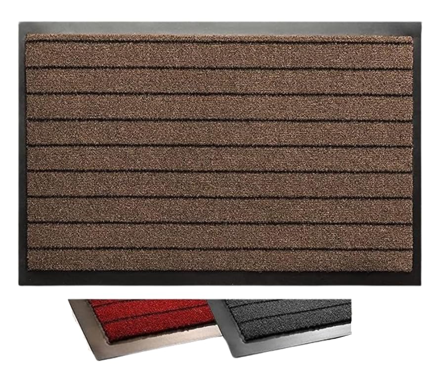 SERDECO DECORACION Felpudo Entrada Casa | Alaska Antideslizante. Ideal para Interior y Exterior | (Marrón, 60 x 90 cm)