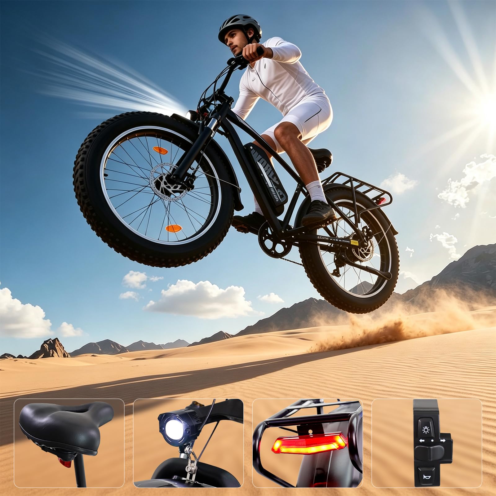 26" Vélo Électrique Adulte Autonomie 50-75km,Batterie 48V 15.6Ah(748.8Wh)，250W vtt electrique adulte homme Double Frein à Disque,IPX4,VAE Urbain et Loisirs Ebike Unisexe,150KG Load