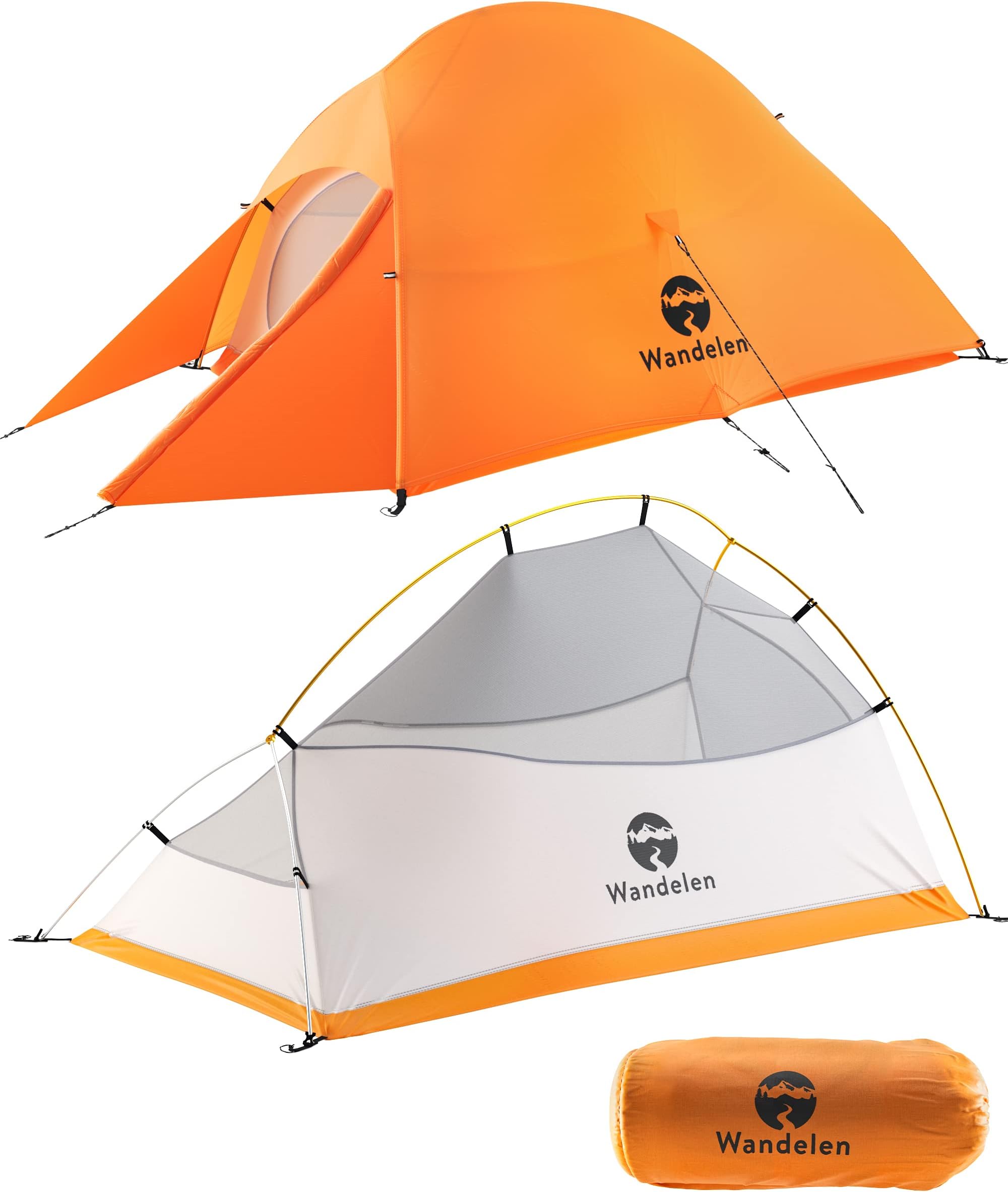 Wandelen Appalachian Lightweight Backpacking Tent - 2 Person 3 Season Ultralight Waterproof Windproof Tent with Footprint Easy Setup Double Layer Outdoor Tent for Camping Hunting Hiking Mountaineering