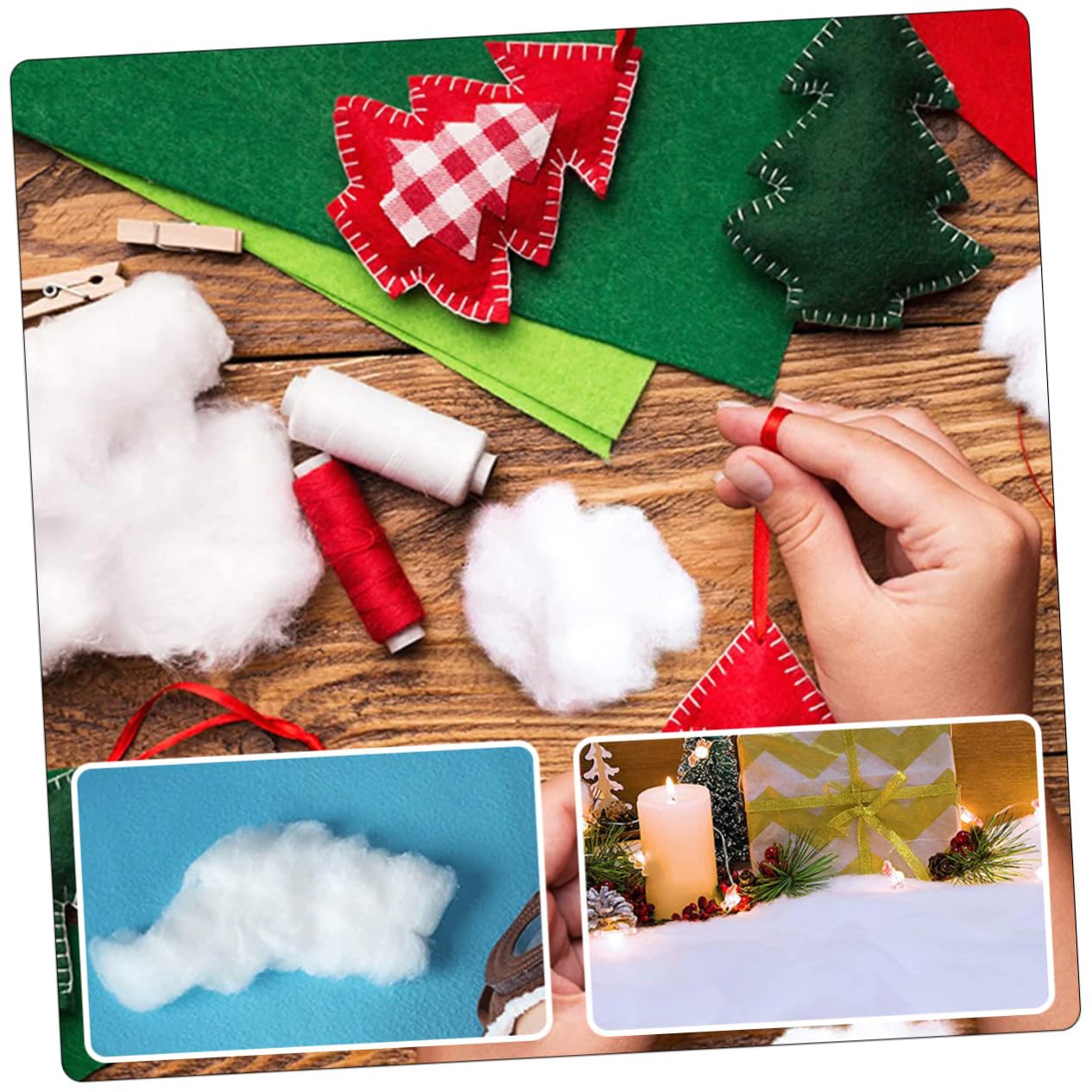 FONDOTIN 2pcs Artificial Snow Carpet Thickened Decor for Christmas Scene Decoration Simulation Snow Blankets for Festive Atmosphere for Rustic and Farmhouse Styles