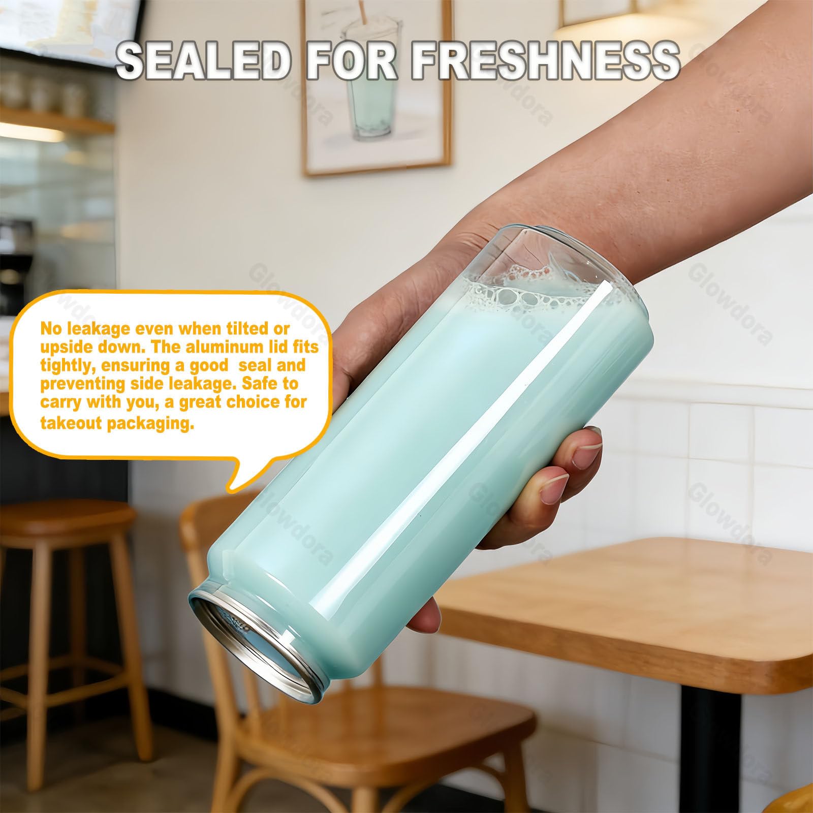 Pack De 100/200 Botellas De Plástico Pet Con Tapa, Formato Lata, 55mm De Diámetro, Capacidades: 250ml, 300ml Y 500ml. Envases Para Batidos, Café, Cerveza O Zumo De Manzana 500ml/6.7in(100sets)