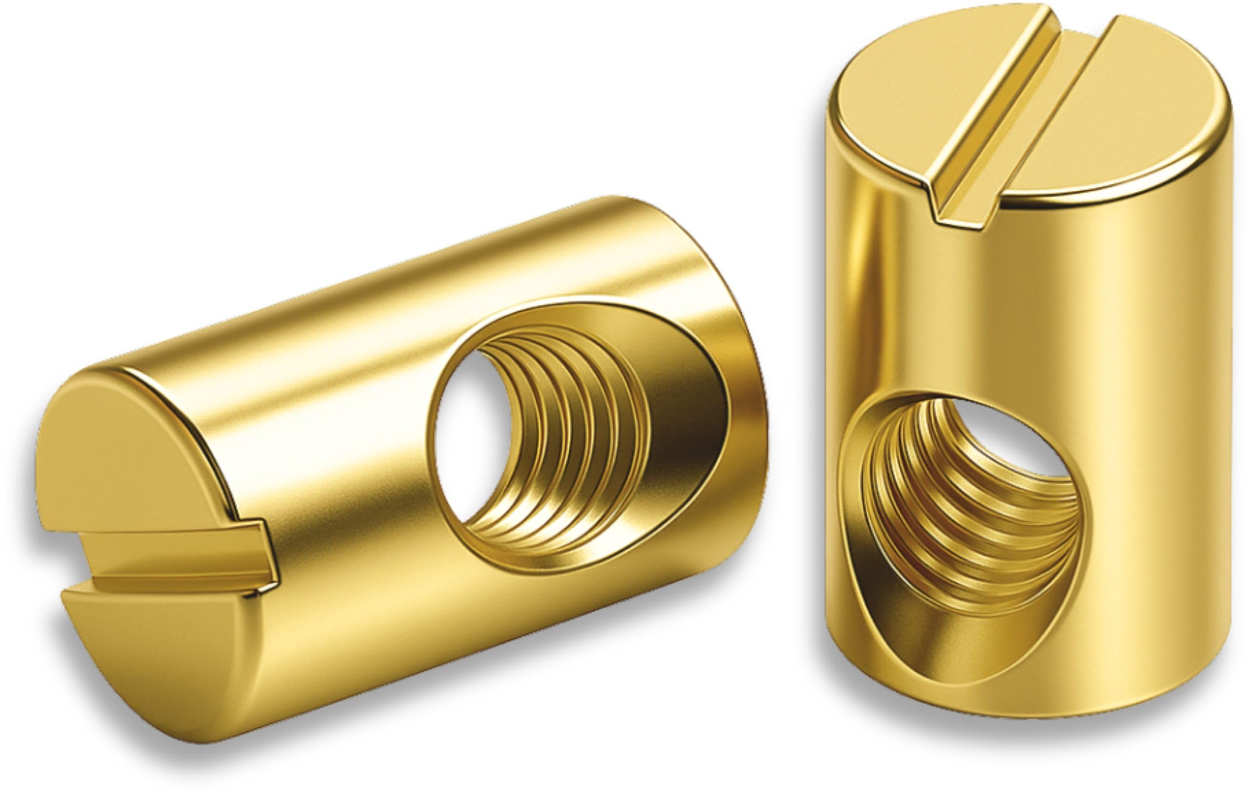 HEXATON Corps Écrous Cylindriques à fente chevilles Asymétrique - M6 x 10 x 16 mm - 100 pièces - Acier Galvanisé Jaune