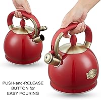 Vista 3 de Tetera de acero inoxidable, con silbido