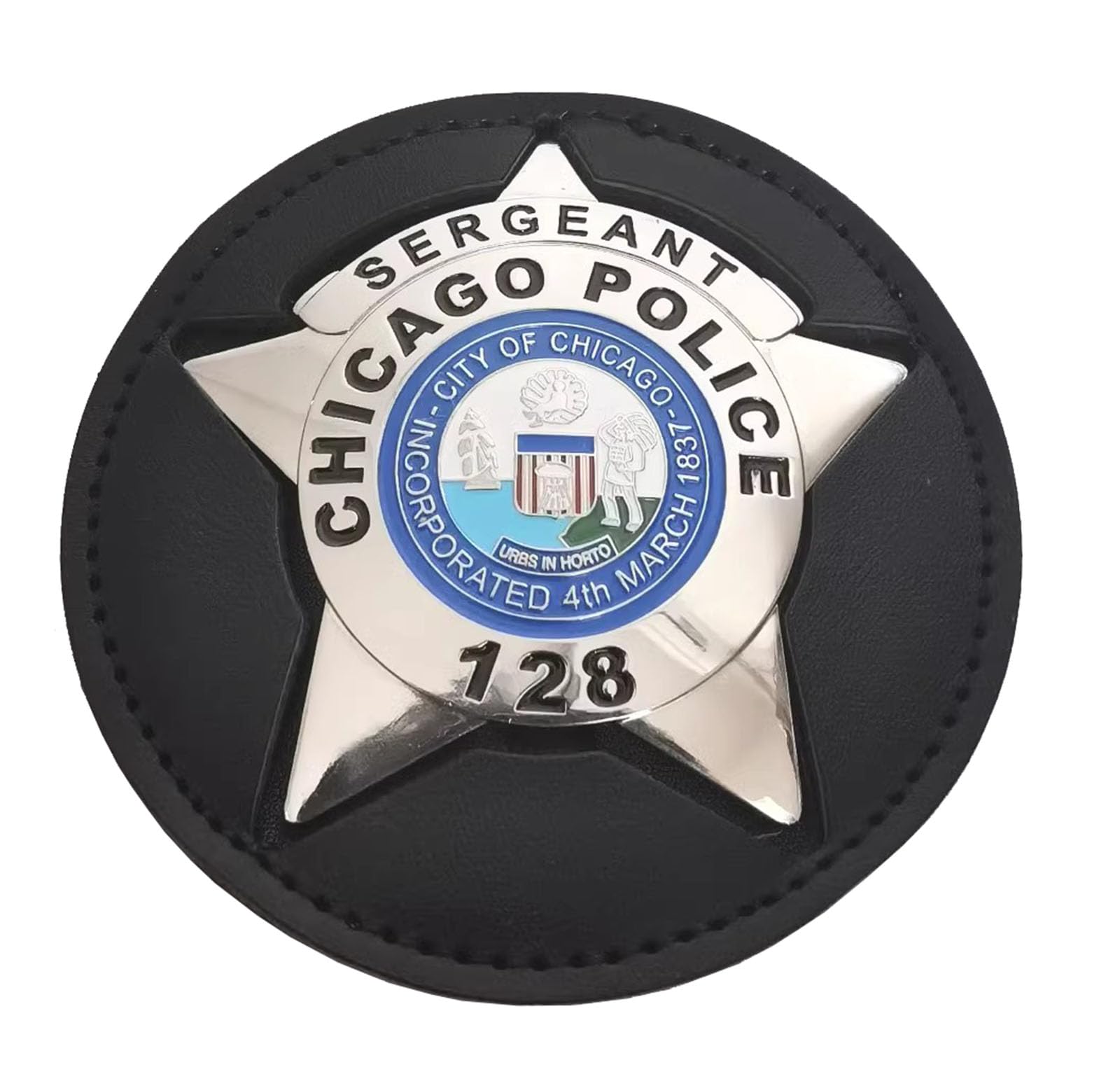 DOGOZ US Sergente Chicago Police 128 Distintivo con Custodia in