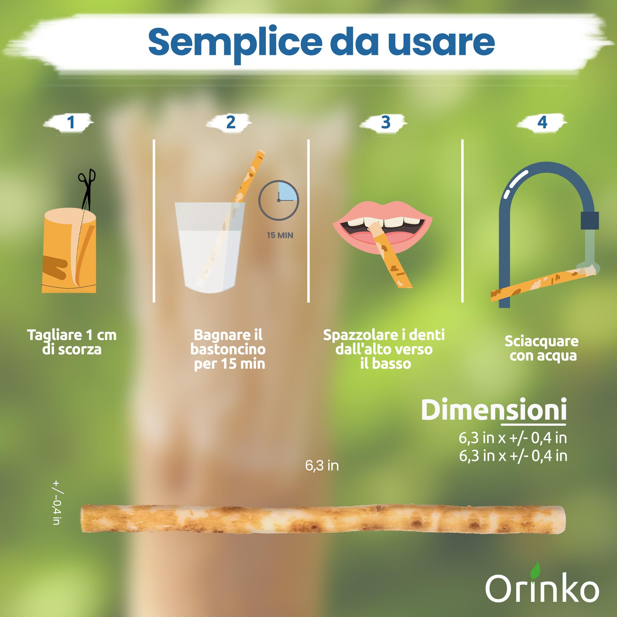 ORINKO® Siwak per Denti Naturale x2 - Spazzolino Ecologico per Pulizia e Sbiancamento Denti - Miswak Africano per Cura Naturale - Bastoncini di Araak per Igiene Orale - Alternativa Sostenibile