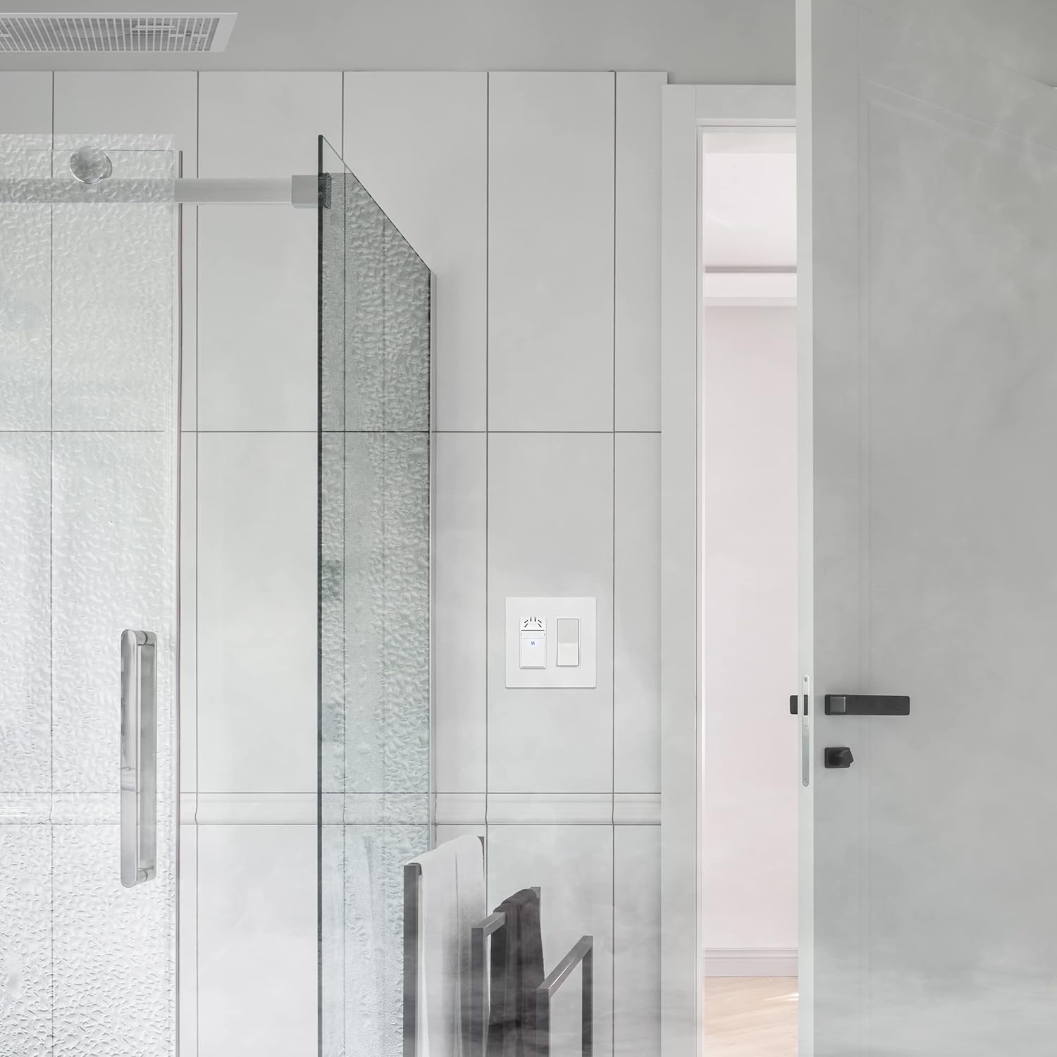 TOPGREENER Humidity Sensor and Fan Control Switch, Ventilation Fan Humidity Sensor Switch, Neutral Wire Required, TDHS5, 2-Pack (Wall Plate Included)