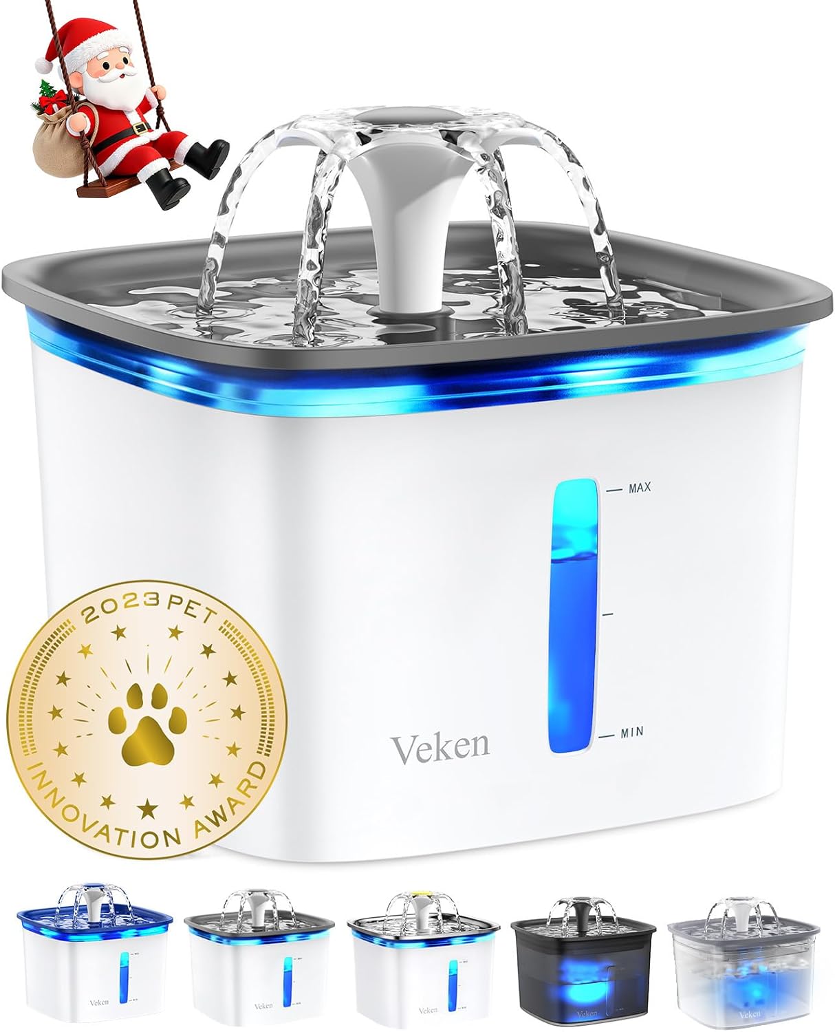 Veken Innovation Award Winner 95oz/2.8L Pet Fountain,...