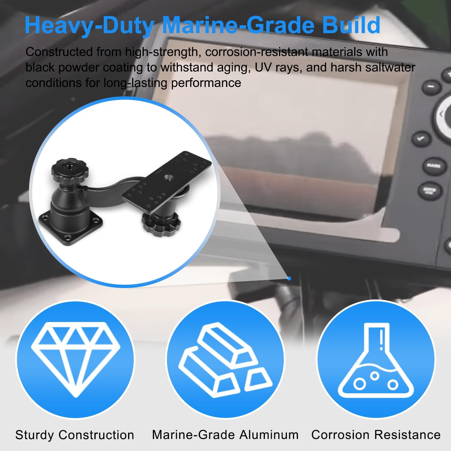 Replacement for 740143-1 Gimbal Bracket Mounting Kit Compatible with Humminbird Helix 5 Series Fish Finders – Adjustable Viewing Angle, Anti-Vibration Design, Durable Marine-Grade Construction