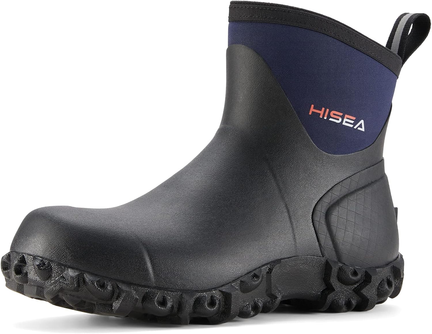 HISEA Men's Rubber Boots Ankle Rain Boots Waterproof Outdoor Mud Bootie for Lawn and Garden