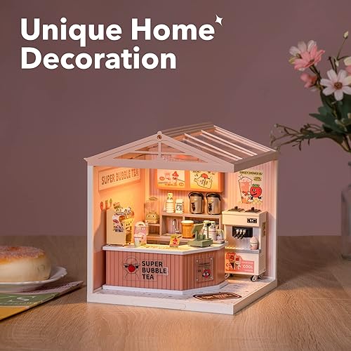 Miniatura 3 de Wowood Juego de construcción modelo para adultos Super Creator (té de burbujas de doble alegría+techo+puerta)