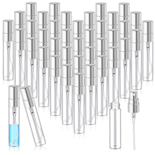 Miniatura 18 de Zhehao - 200 unidades de mini botellas de spray de 5 ml, botellas de vidrio transparente para perfume, atomizador de perfume recargable