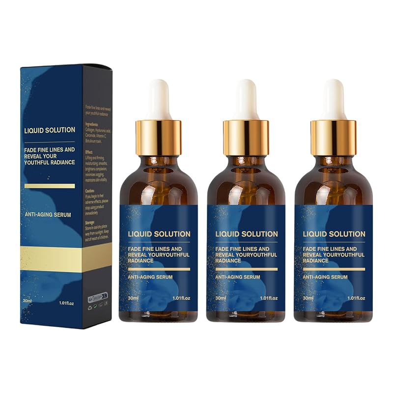 Sérum facial Biuhorey com vitamina C, vitamina E, aloe vera e retinol — Pacote com 3