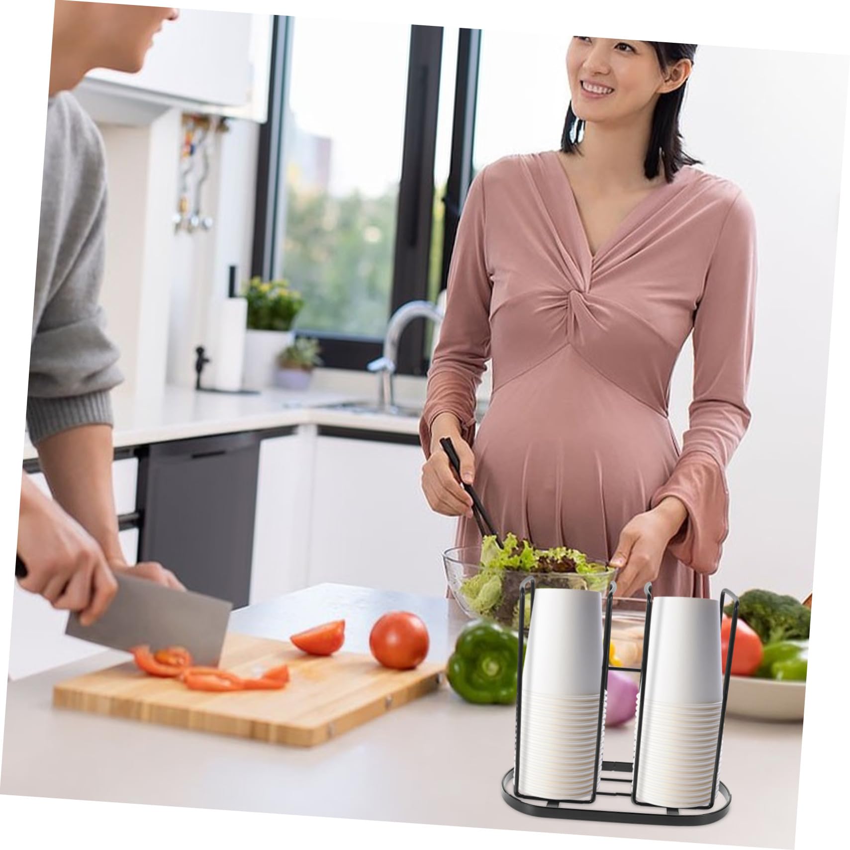 Acero Dispensador Vasos al Negro Carbono de Papel de Mesa