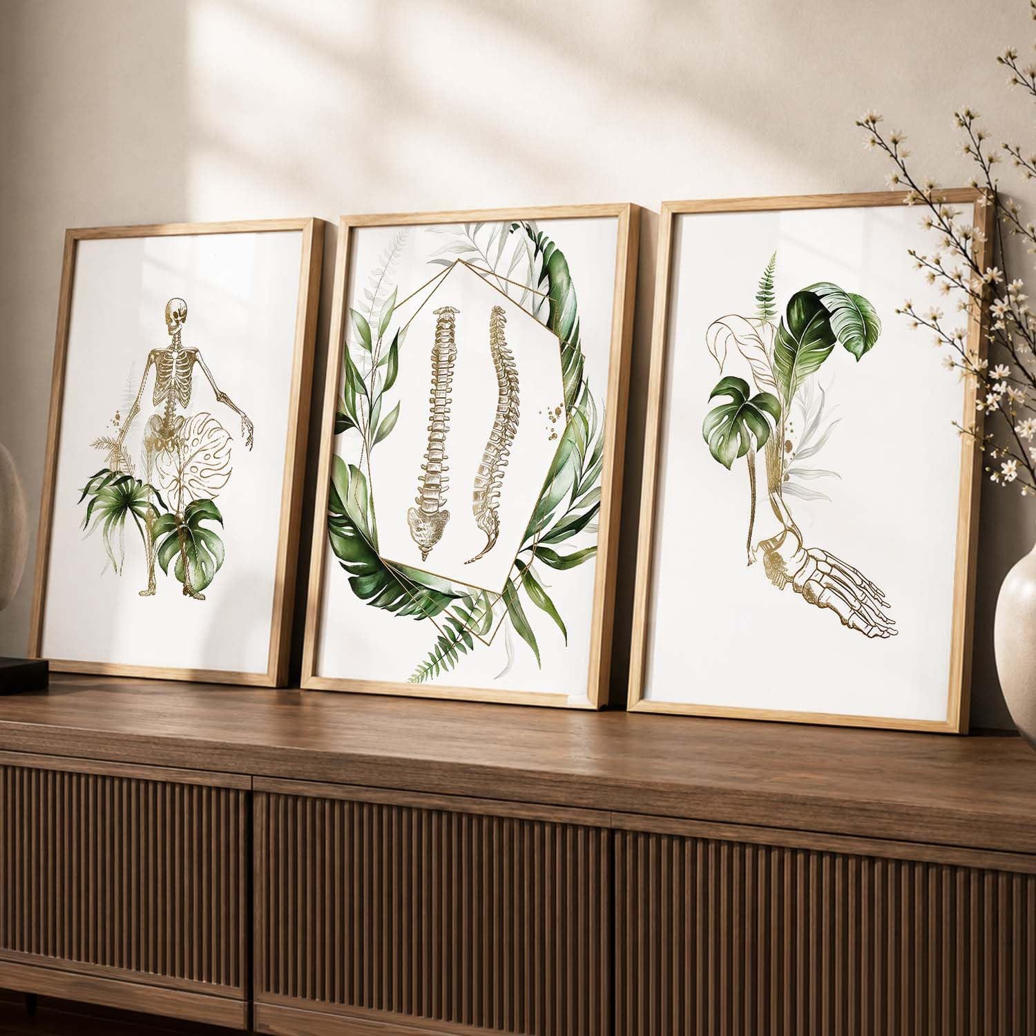 Floral Chiropractic Wall Art Posters - Set of 3 -10 Floral Chiropractic Wall Art Posters - Set of 3 -10