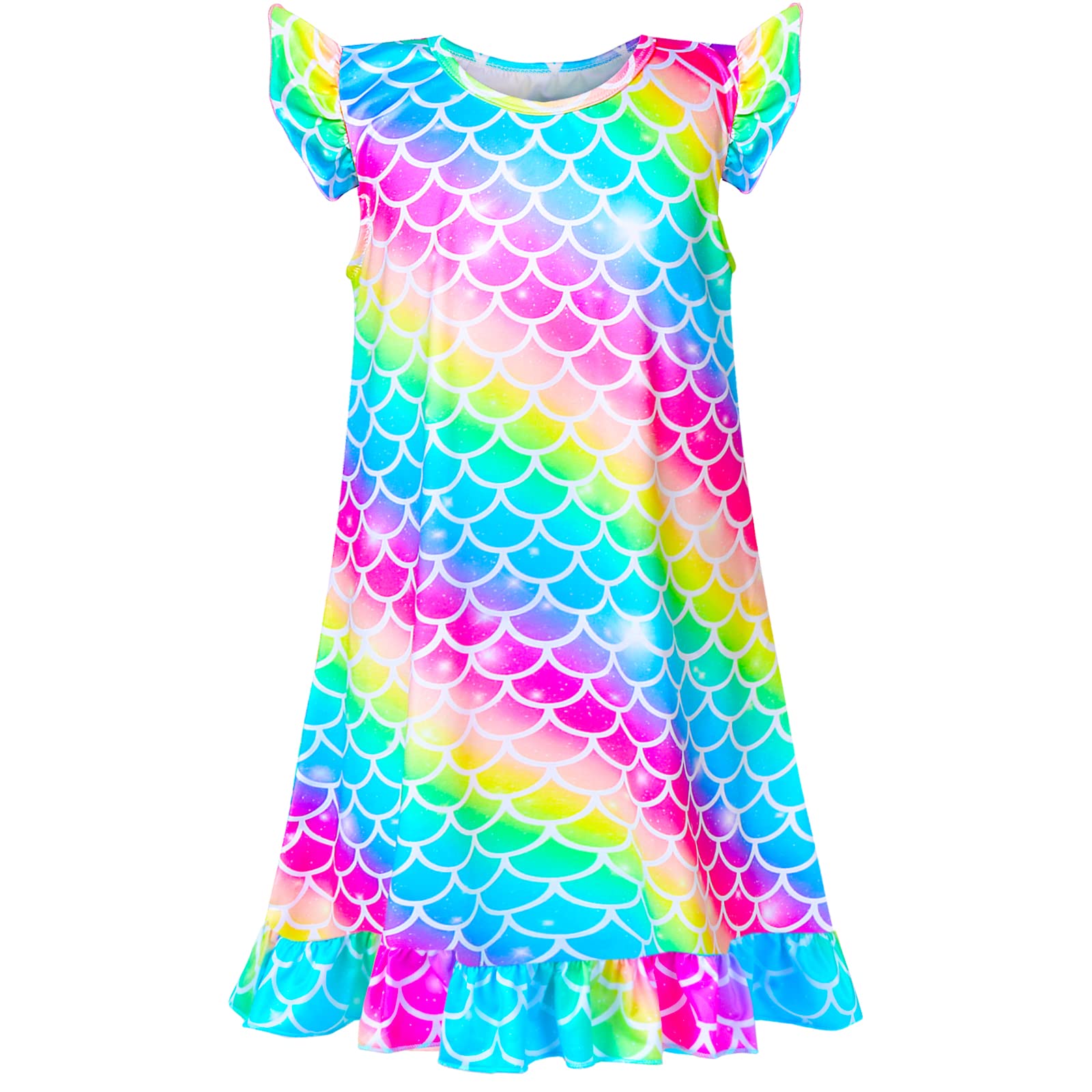 Fiodrimy Girls Nightgowns Unicorn Sleepwear Night Sleep Dress Pajamas Little Kids Toddler Soft Nightgown