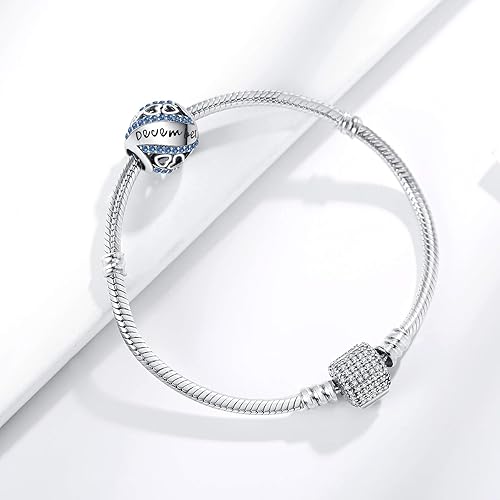 Miniatura 7 de Dijes de piedra natal para pulsera de plata de ley 925 con cuentas caladas para pulseras Pandora, para mujeres, esposa, mamá, regalo de Navidad