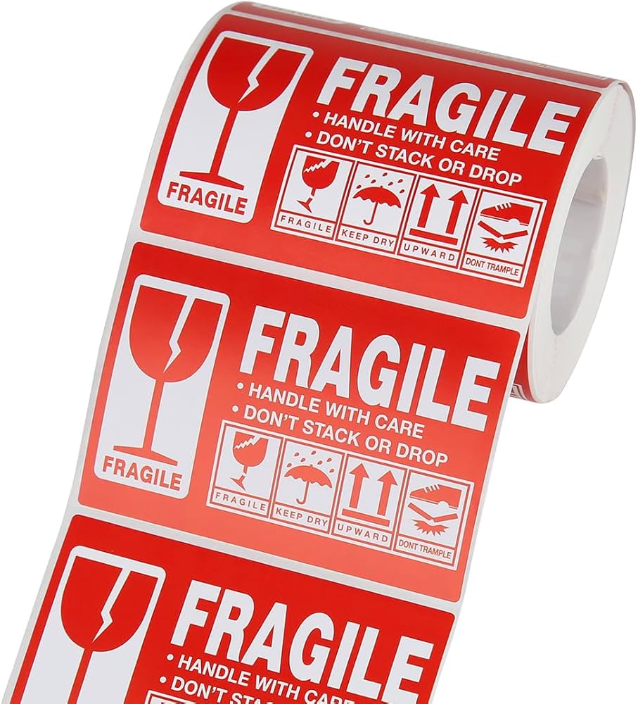 Amazon | Yamasan FRAGILE ステッカー 割れ物シール 梱包 荷札ラベル