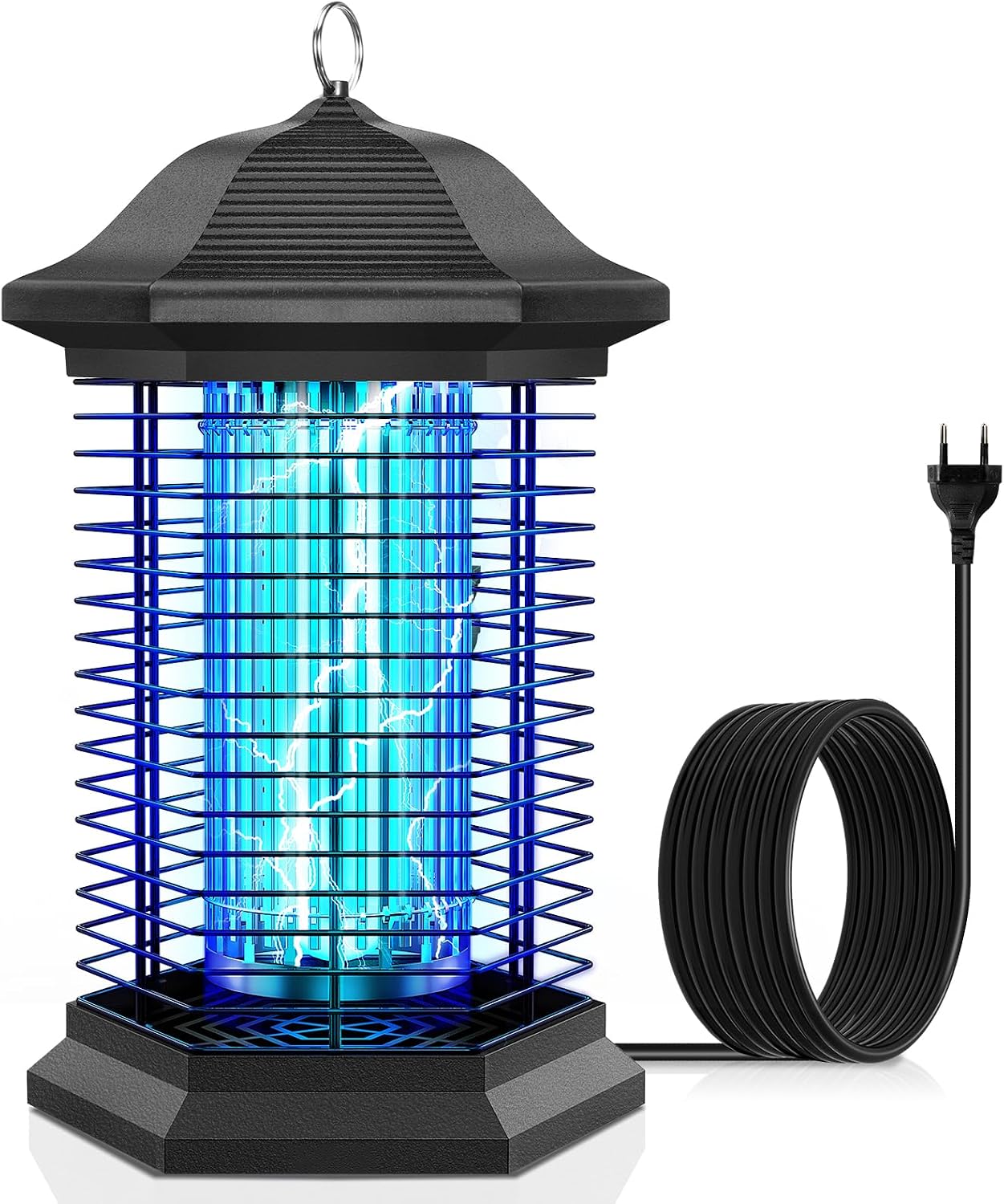 AMUFER Insektenvernichter elektrisch, Mückenfalle mit 18 W Leistung & 4400 V Voltstärke, 100% höhere Effizienz der Mückenbekämpfung, Mückenlampe Fliegenfalle für Garten, Schlafzimmer, Gastronomie