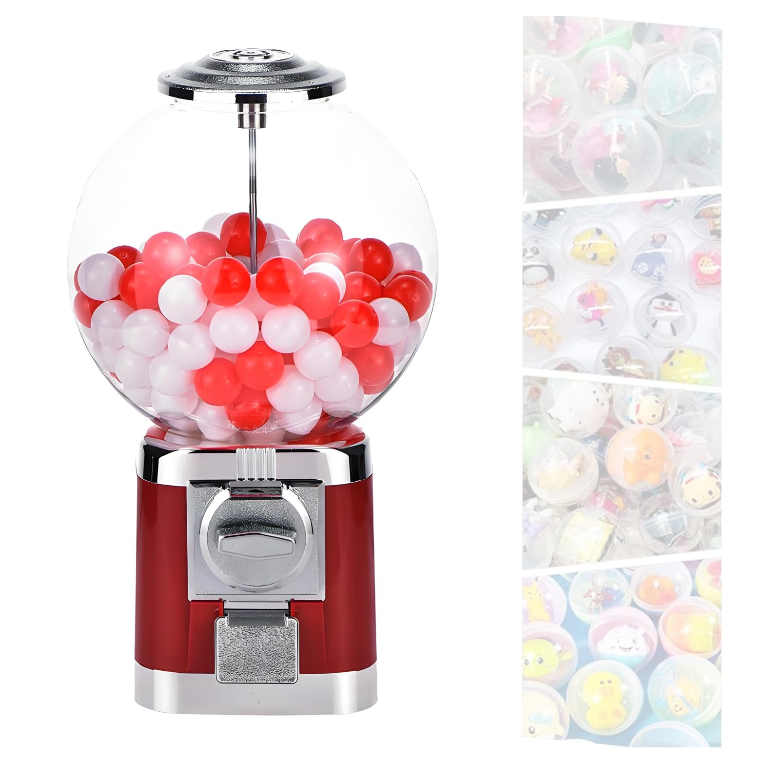 Distributeur de jouets à bulles classique en métal et verre