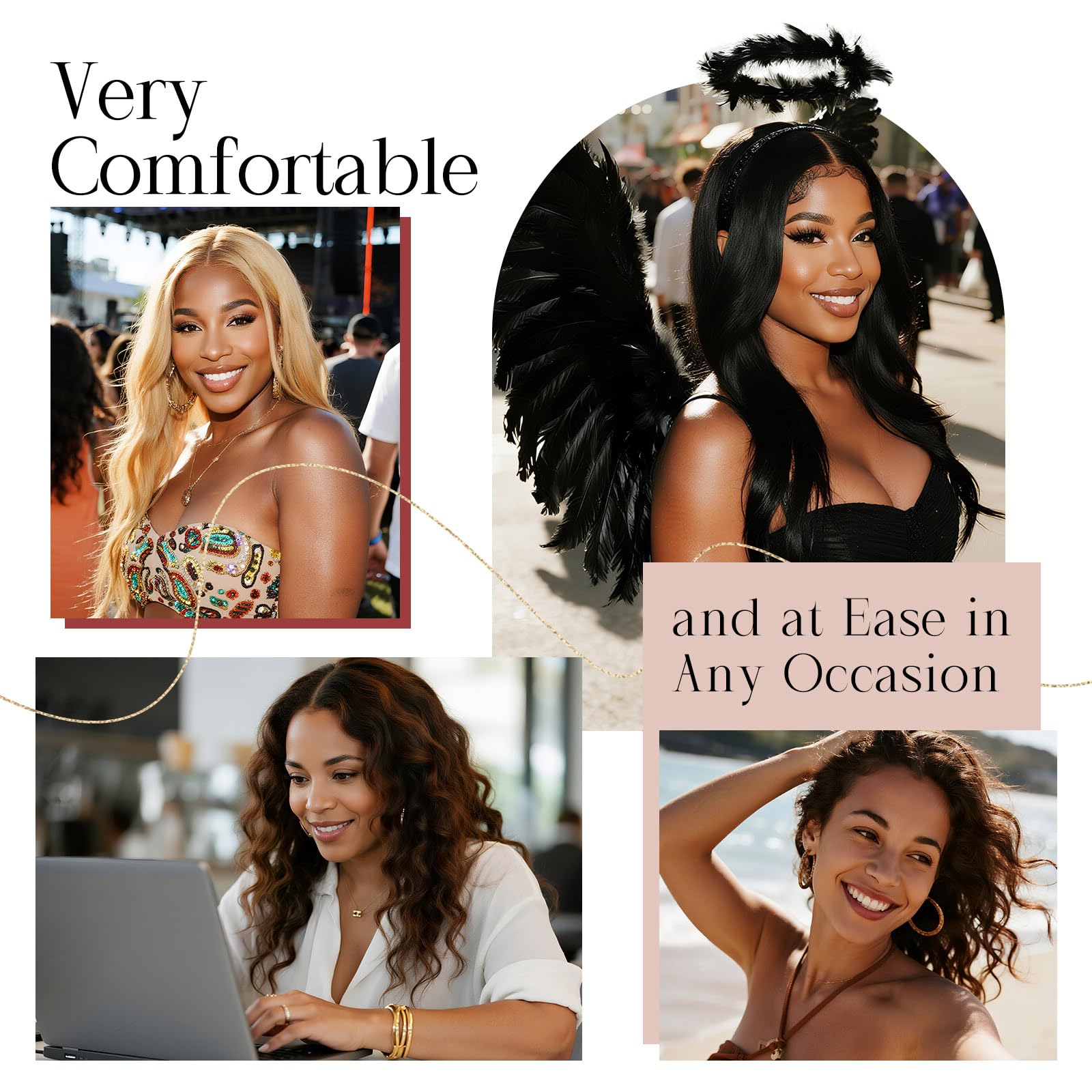 MYKURS 2PCS Wig Grip Cap with Band and Anti-Slip Silicone Strip
