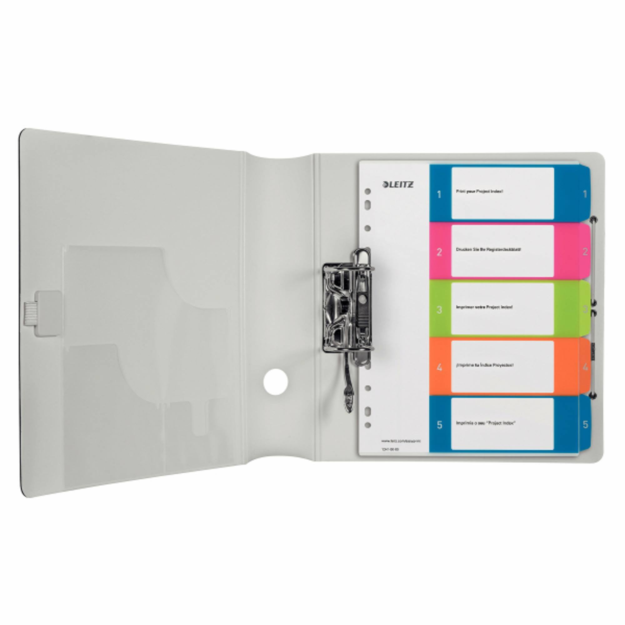Leitz A4 Register, Trennblätter, Beschriftbares Deckblatt,WOW, Mehrfarbig (Zahlen 1-5 / 10er Pack)