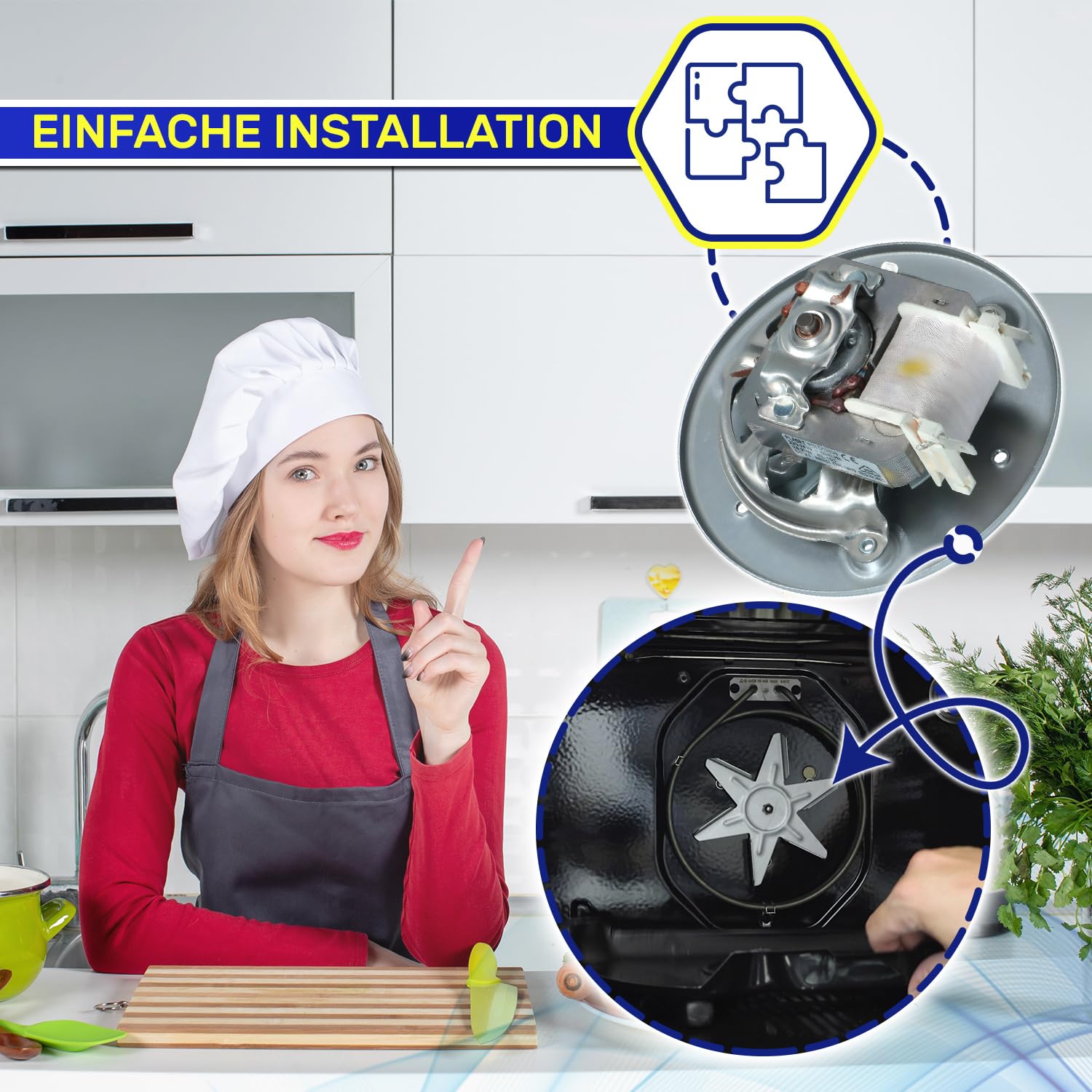 Motor Heißluftgebläse für Backofen 25W 220/240V 50/60Hz mit dem Originalcode C00230134 für Indesit für Hotpoint 482000062496 für Whirlpool - MADE IN EU - Garantie 10 Jahre - MONTERAL
