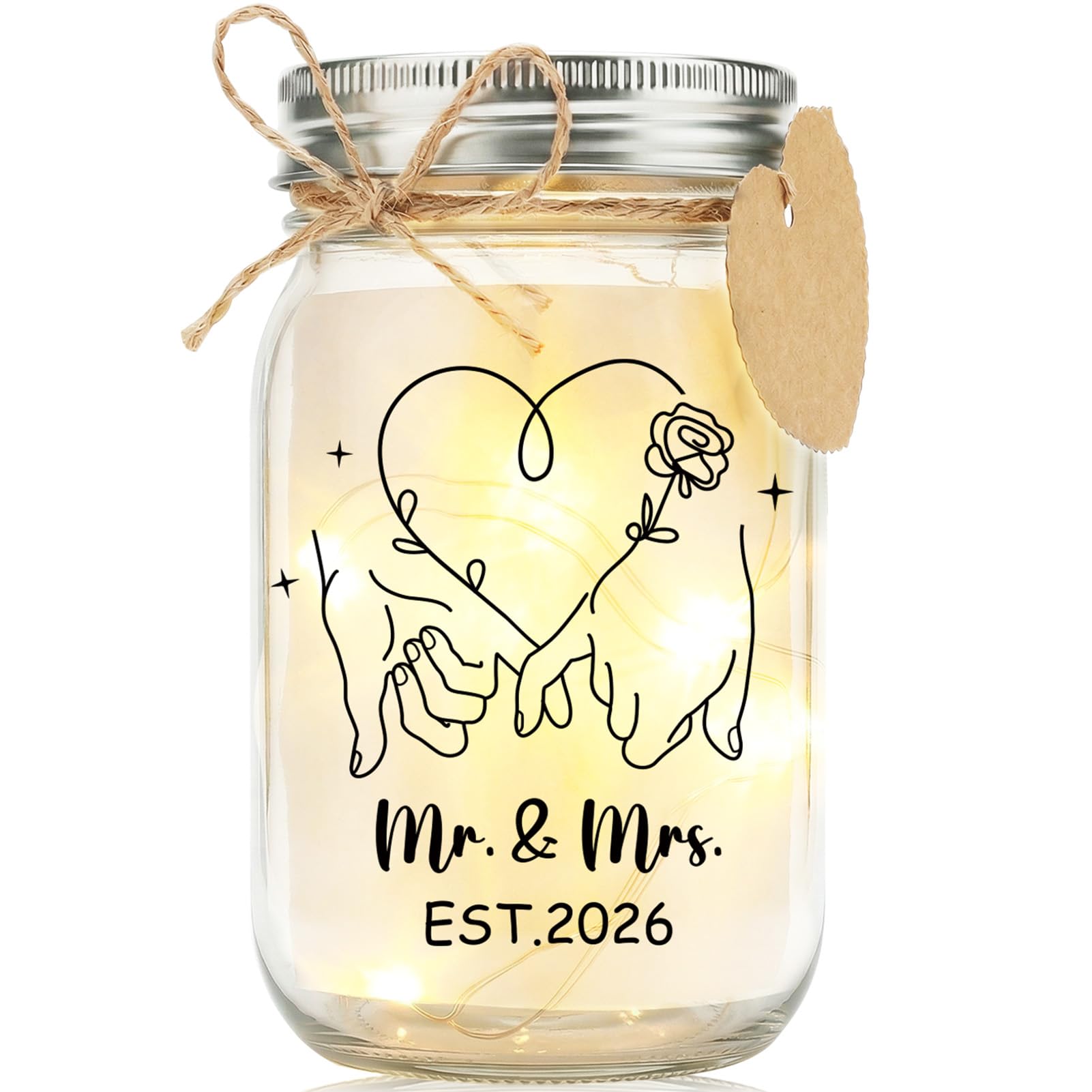 saerryor Mr and Mrs Gifts Wedding Gifts for Couples Newlyweds,Night Bottle Lights Wedding Anniversary Home Decoration for Bride Groom Husband Wife Parents