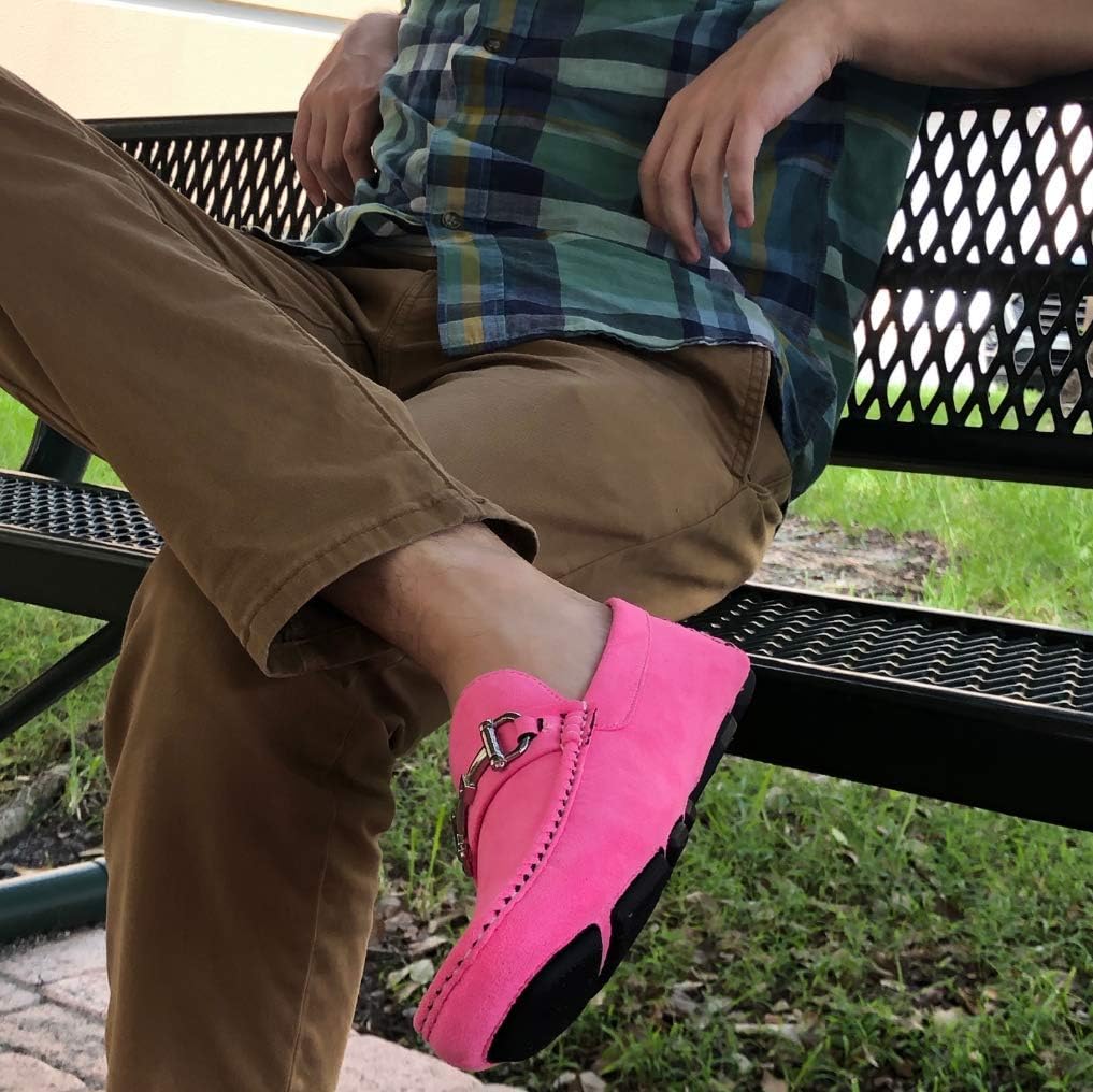 Amali Walken Men's Casual Slip-On Loafers, Driving Moccasin Shoes for Men with Silver Buckle, Available in Plush Microfiber and PU Leather - Image 7