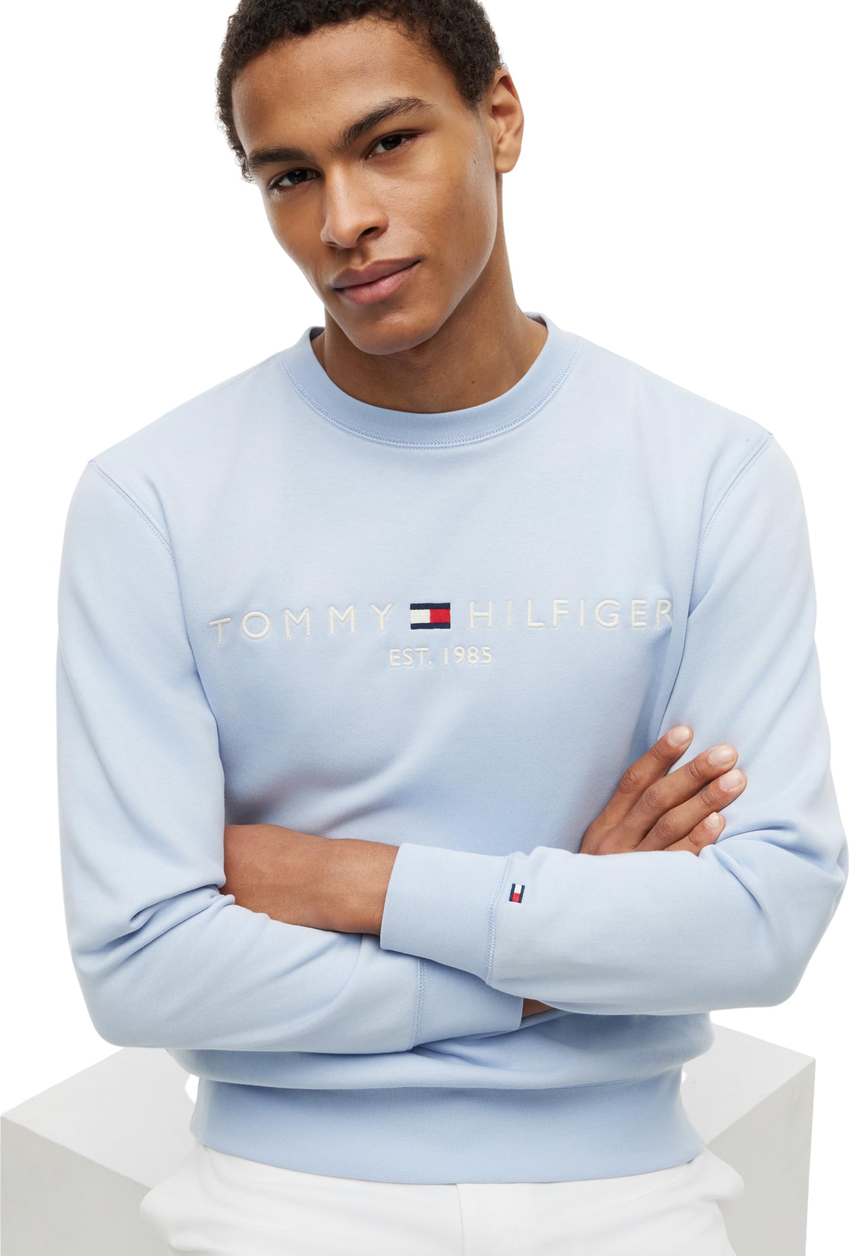Tommy Hilfiger Sudadera con Logotipo Tommy para Hombre sin Capucha