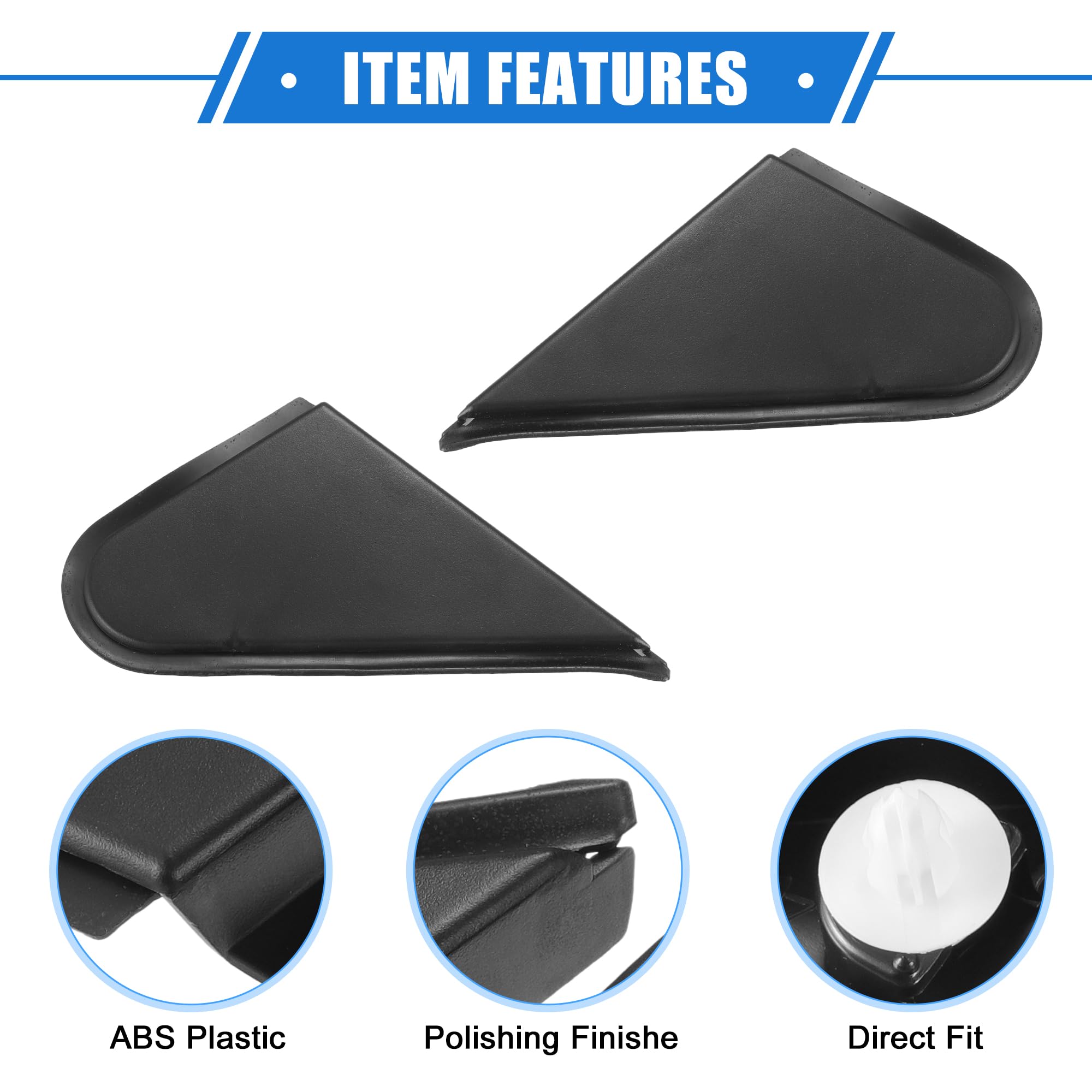 Pair Side Door Wing Mirror Corner Triangle Cover Trim For