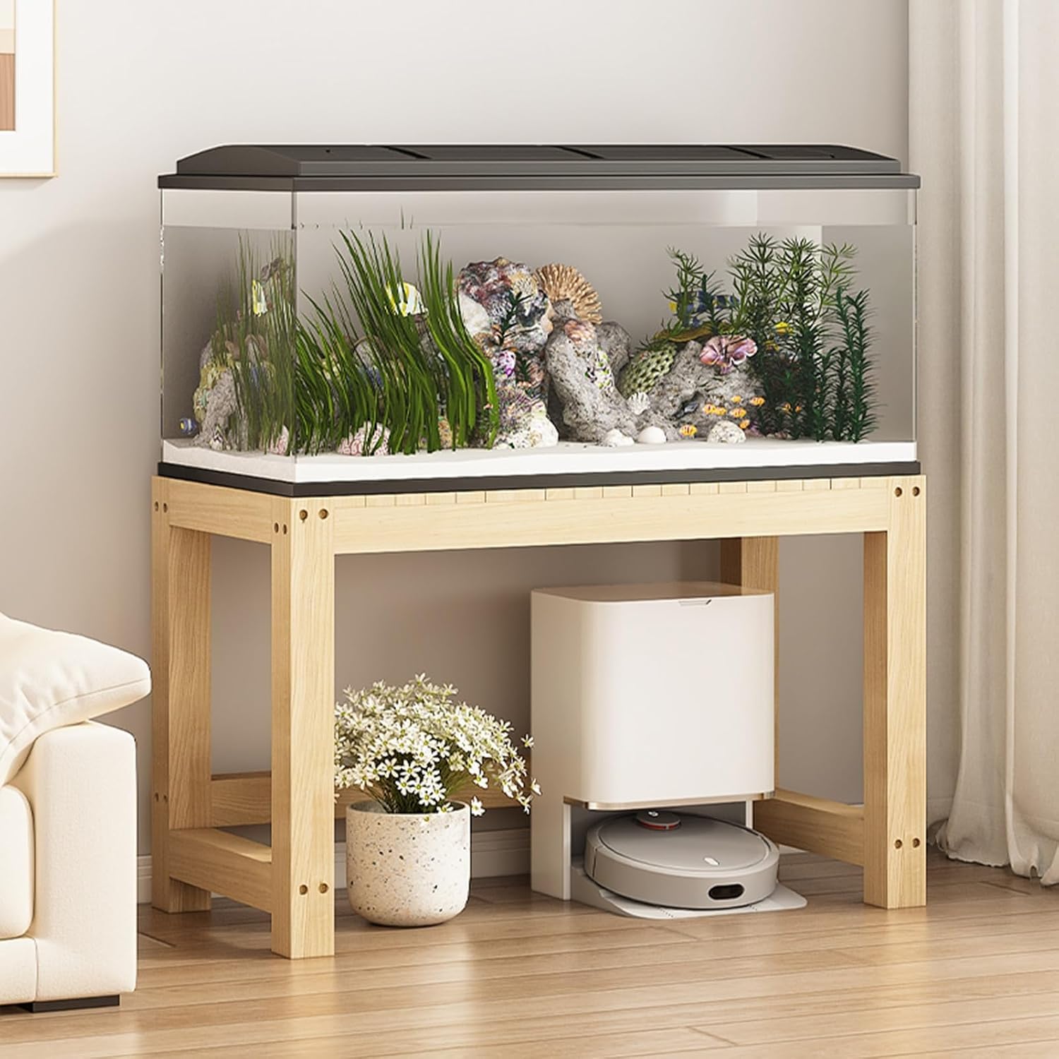 Supporto in Legno per Acquario, Tavolo Resistente per Acquario, per Acquario, Adatto per Soggiorno E Ufficio,A,80X40X50CM(31X15X19IN)