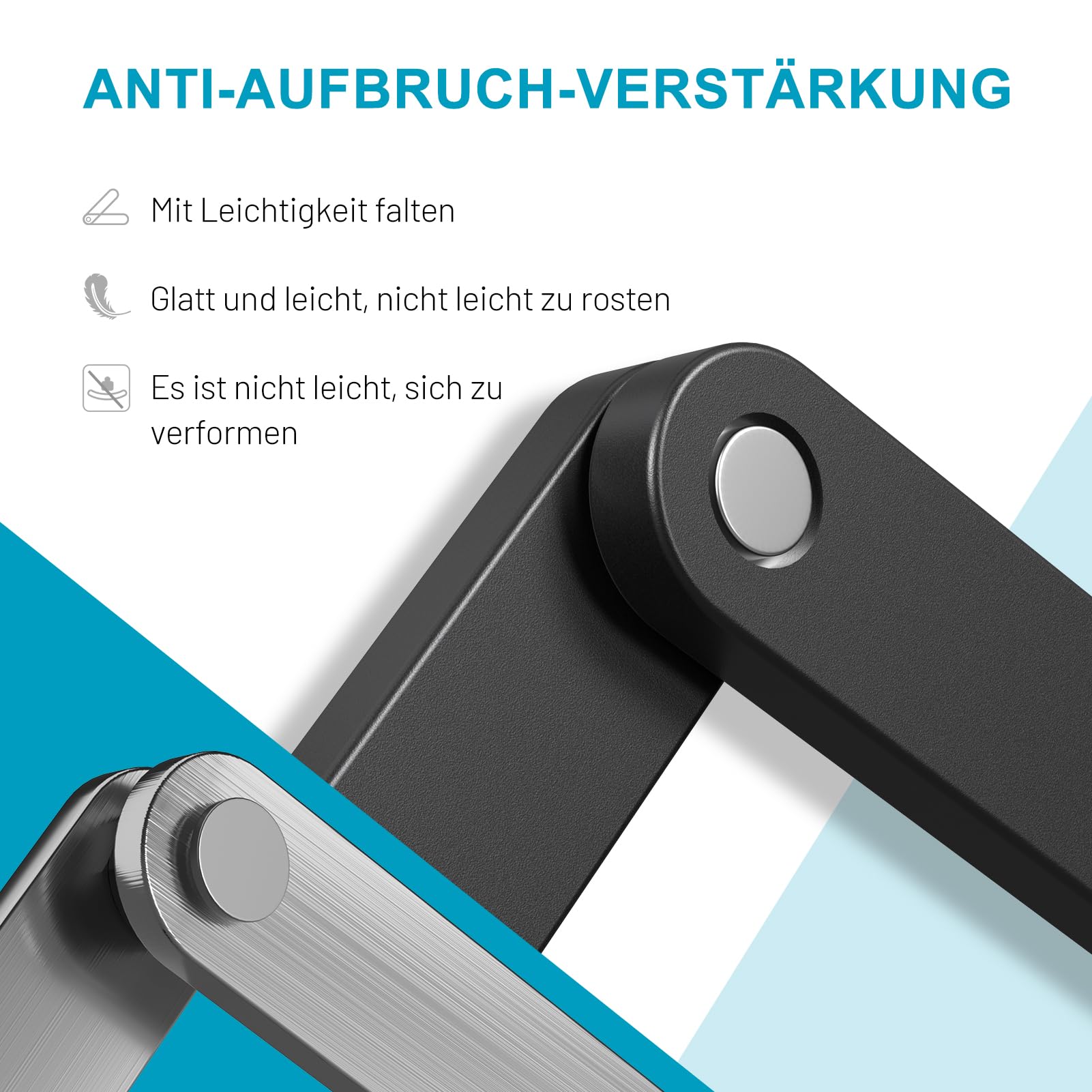 TECHCYC Fahrradschloss, Faltschloss Fahrrad 86cm mit Halterung, für E-Bike & Roller, Robustes & kompaktes, Hohe Sicherheit Klappschloss mit 3 Schlüssel für Pendler und Reisen (86cm)