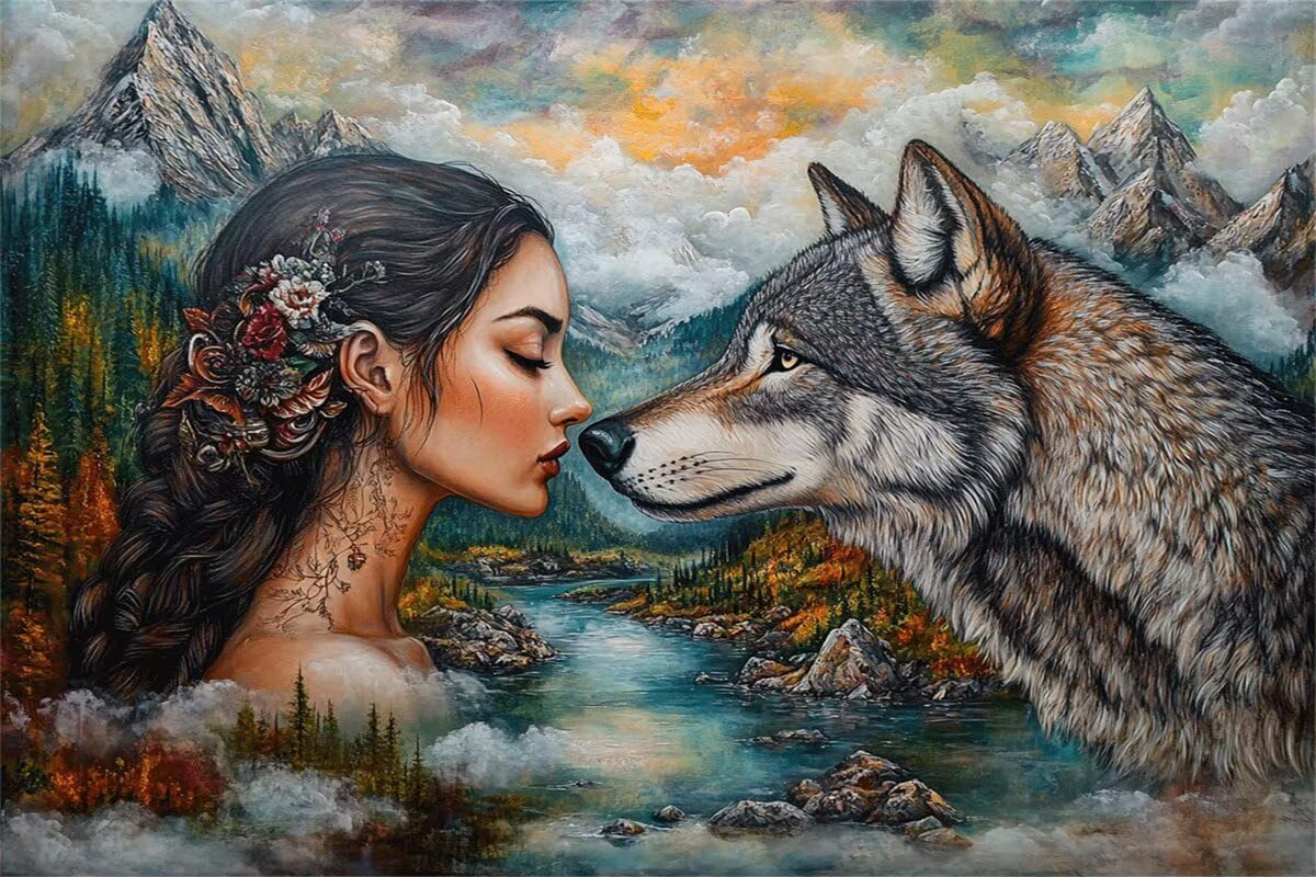 Puzzle 2000 sztuk kobiety puzzle wilk układanki drewniane, klasyczne dla dorosłych diY gra w wyzwanie idealnie pasują między nimi literami z tyłu Wysokiej jakości układanki dla dzieci i dorosłych wiek