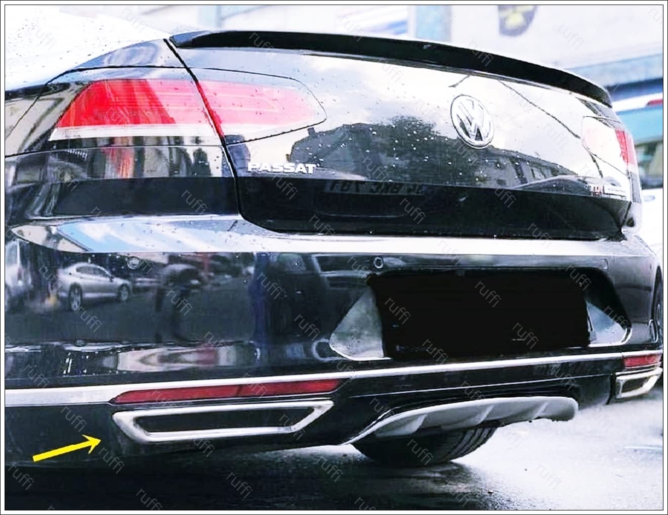 Chrome DEFLECTOR DE ESCAPE MARCO 2 PCS S.STEEL PASSAT B8 SALOON-ESTATE 2014-UP