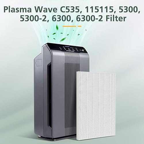 Miniatura 7 de Isinlive HEPA Plus 4 A 115115 Repuesto de filtro de carbono, tamaño 2, para purificador de aire Winix PlasmaWave 5300 6300 5300-2 6300-2 P300 C535.
