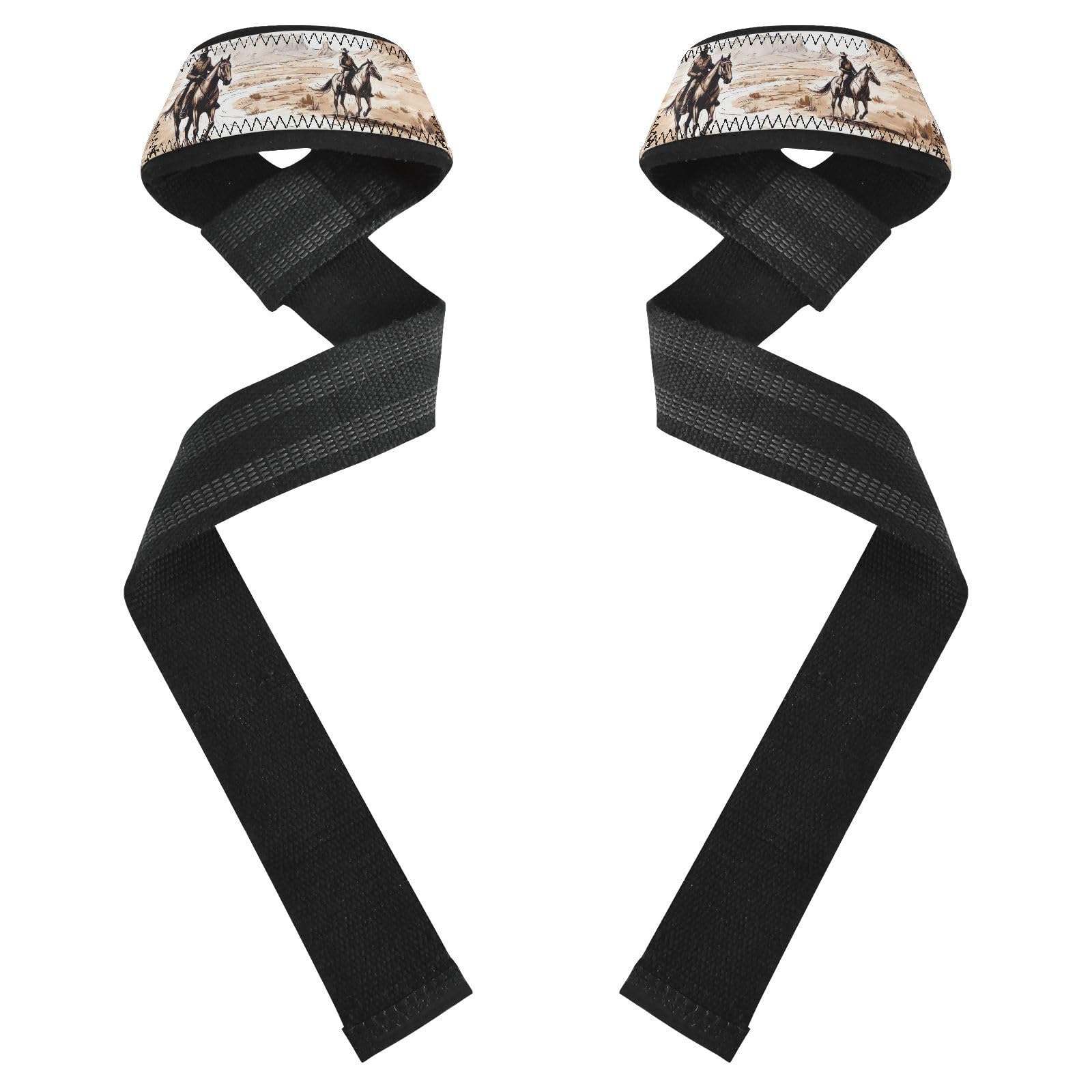 Nander Desert Tribe Cowboy Wrist Straps for Weightlifting,Lifting Straps with Neoprene Cushioned Wrist Padded and Anti-Skid Silicone for Strength Training,Bodybuilding,Deadlifting