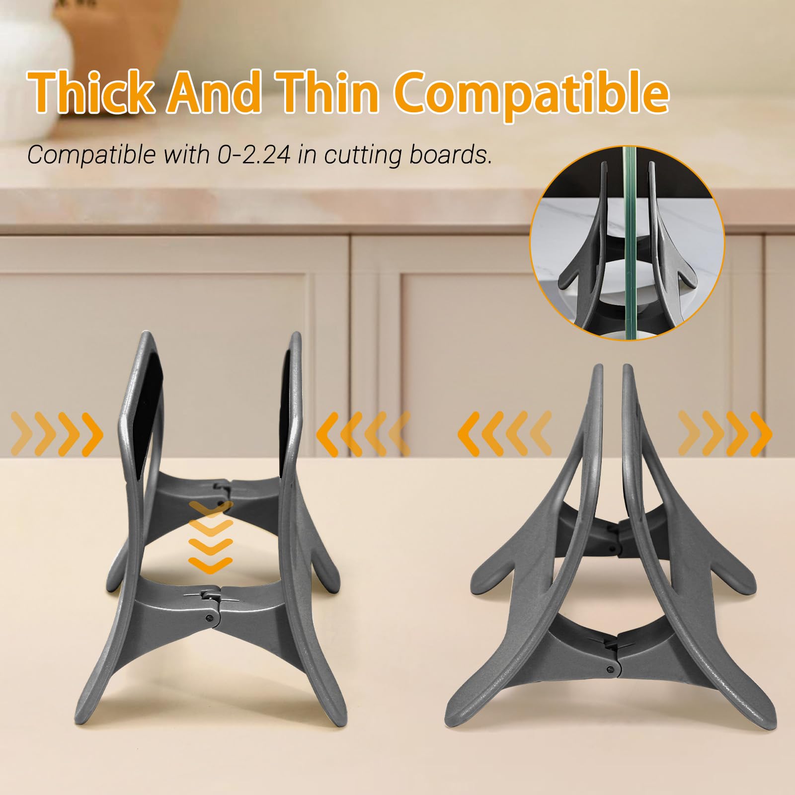 Realand 2Pcs Cutting Board Holder, Automatic Width Adjustment Cutting Board Organizer - Image 4