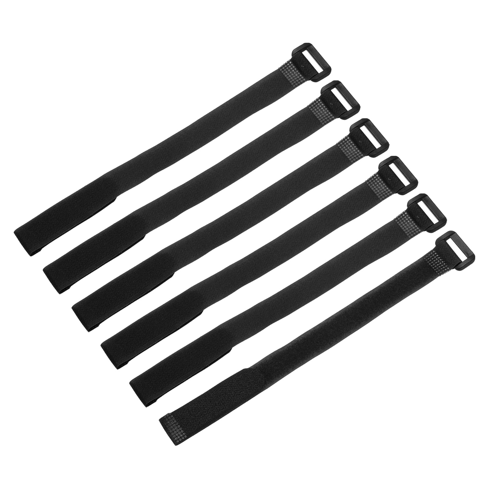 QUARKZMAN 6Pezzi Cinghie di Fissaggio per Batteria Riutilizzabili, 0.6X12" Cinghie di Nylon Nere Multipurpose per Fissare Batterie Regolabili con Gancio a Strappo