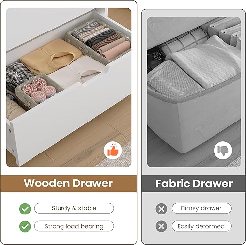 Miniatura 4 de Cómoda alta con 7 cajones, cómoda moderna de color blanco para dormitorio, cómodas de armario con cajones para sala de estar, entrada, pasillo