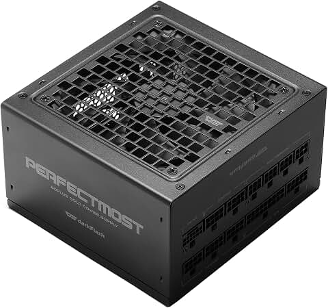 darkFlash PMT750 Bloc d'alimentation entièrement modulaire ATX 3.1 et PCIe 5.1, câble 12 VHPWR Inclus, condensateurs 100% Japonais 105 °C, Bloc d'alimentation 80 Plus Gold, Taille compacte de 150 mm