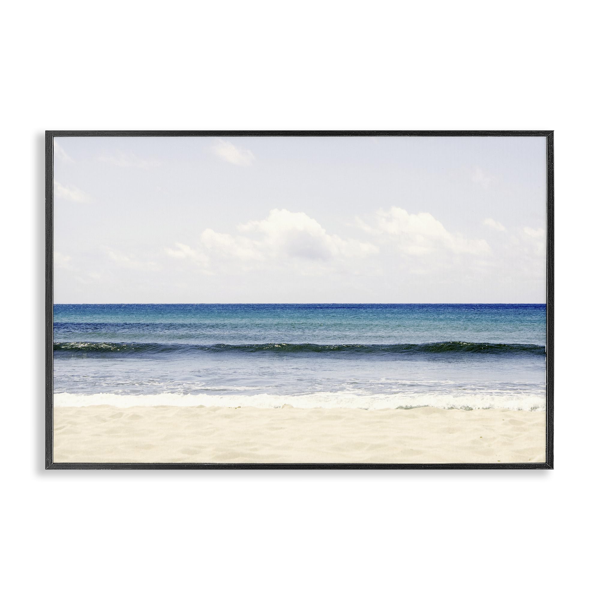 Stupell Industries Midnight Black (Textured) 'Summer Seaside Escape'| Framed Giclee Art