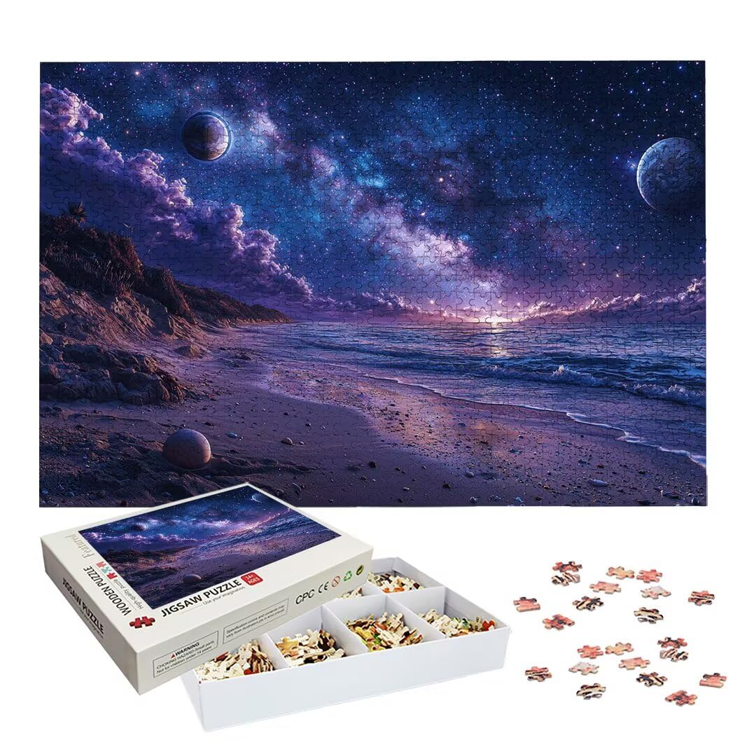 Puzzle 1000 Piezas, Puzzle Playa de Madera para Adultos, Regalos -2478