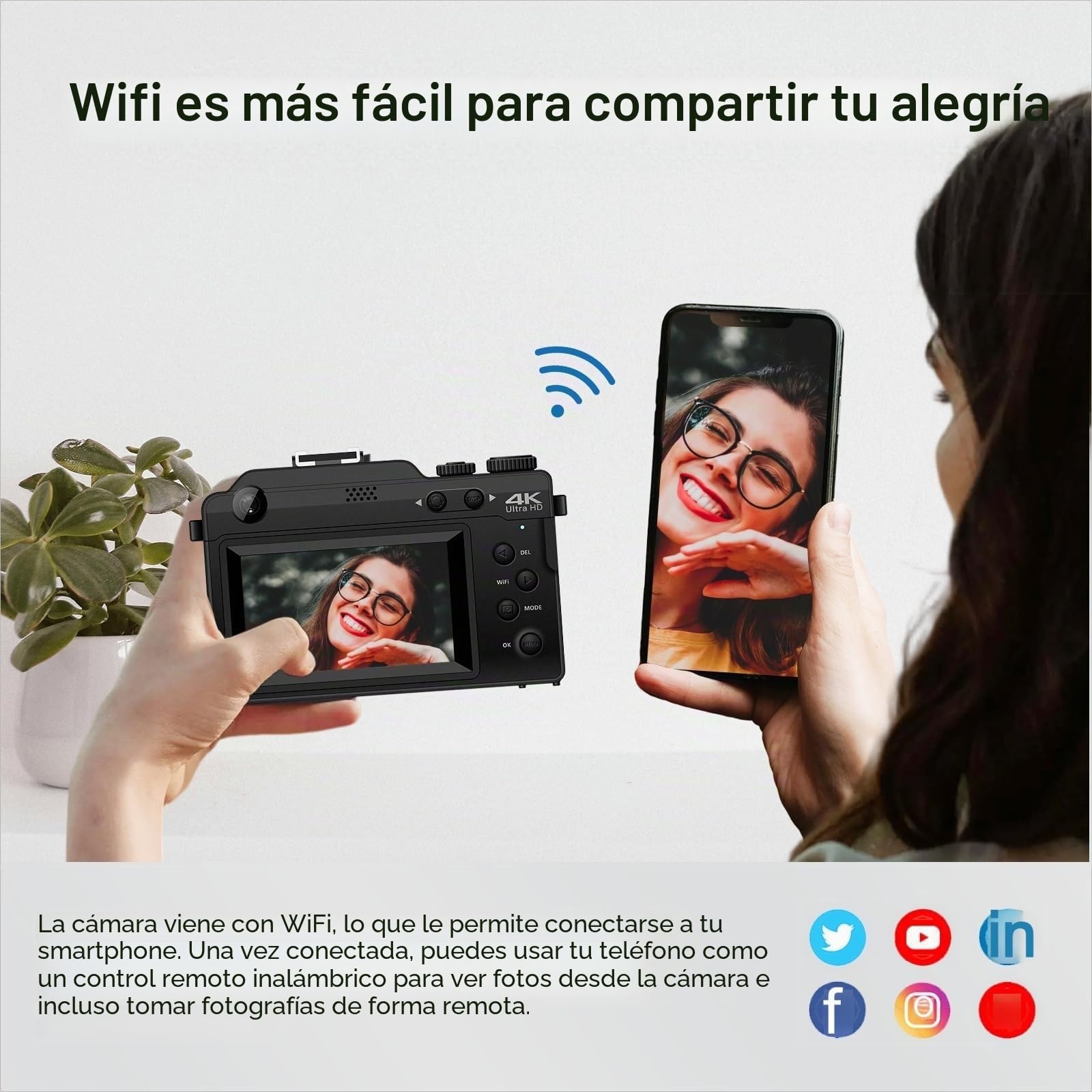 Cámara Digital, Camara de Fotos Digital 5K 64MP con Tarjeta 64GB WiFi, Autofoco, Cámara Compacta con Pantalla LCD de 3" Selfies Cámara de Vlog para Principiantes Adolescentes Adultos Youtube
