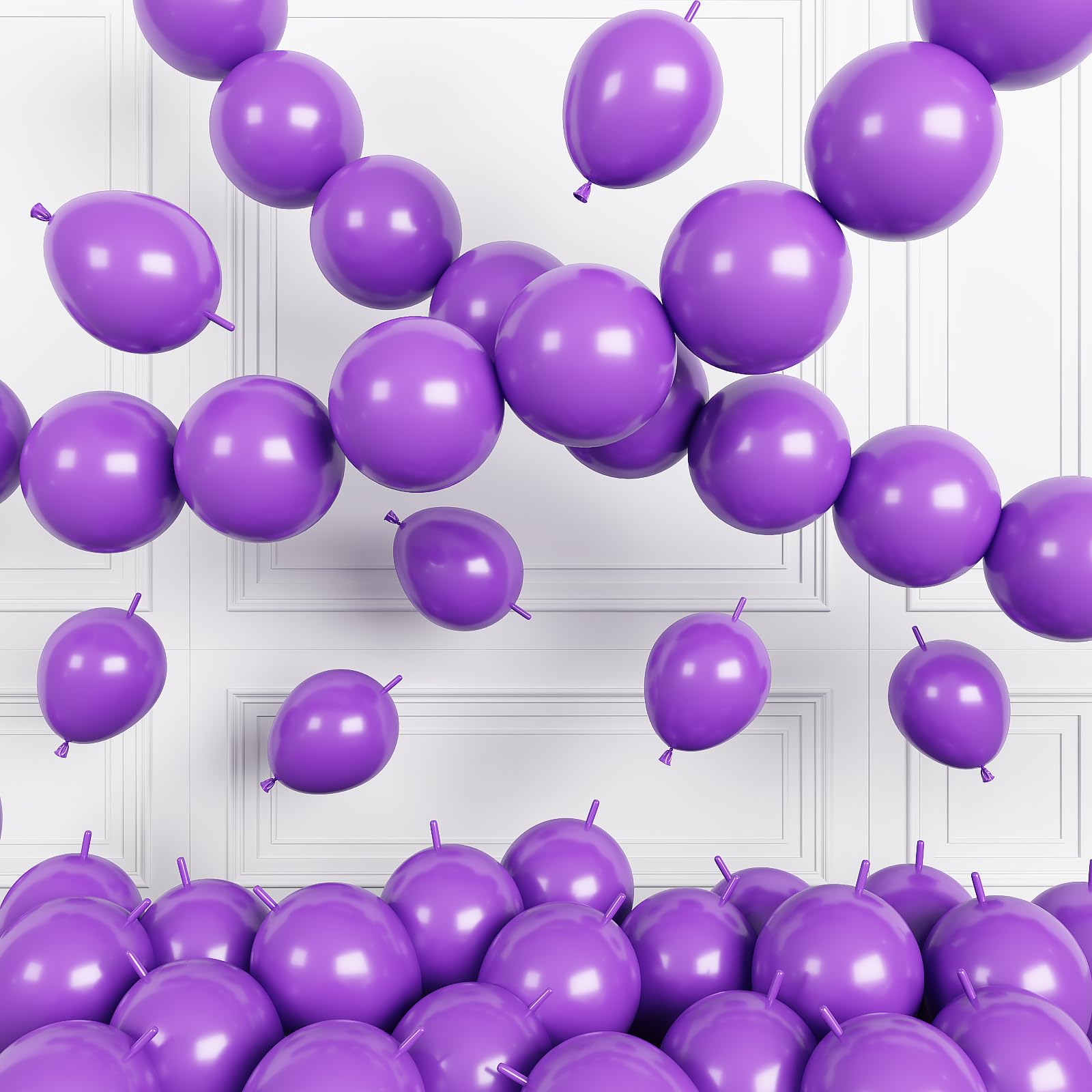 Purple Link Balloons,120Pcs 6Inch Purple Linking Balloons