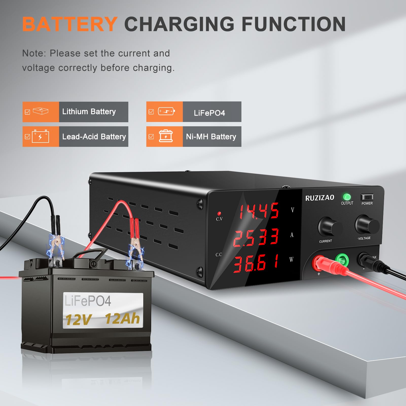 RUZIZAO Laboratoriumvoeding 0-30V / 0-20A 600W, Hoog Vermogen Benchtop Variabele DC-voeding, Uitvoerschakelaar, Encoderknop, Hoge Precisie 4-Cijferig LED-display, Hoge Precisie RUZIZAO Laboratoriumvoeding 0-30V / 0-20A 600W, Hoog Vermogen Benchtop Variabele DC-voeding, Uitvoerschakelaar, Encoderknop, Hoge Precisie 4-Cijferig LED-display, Hoge Precisie
