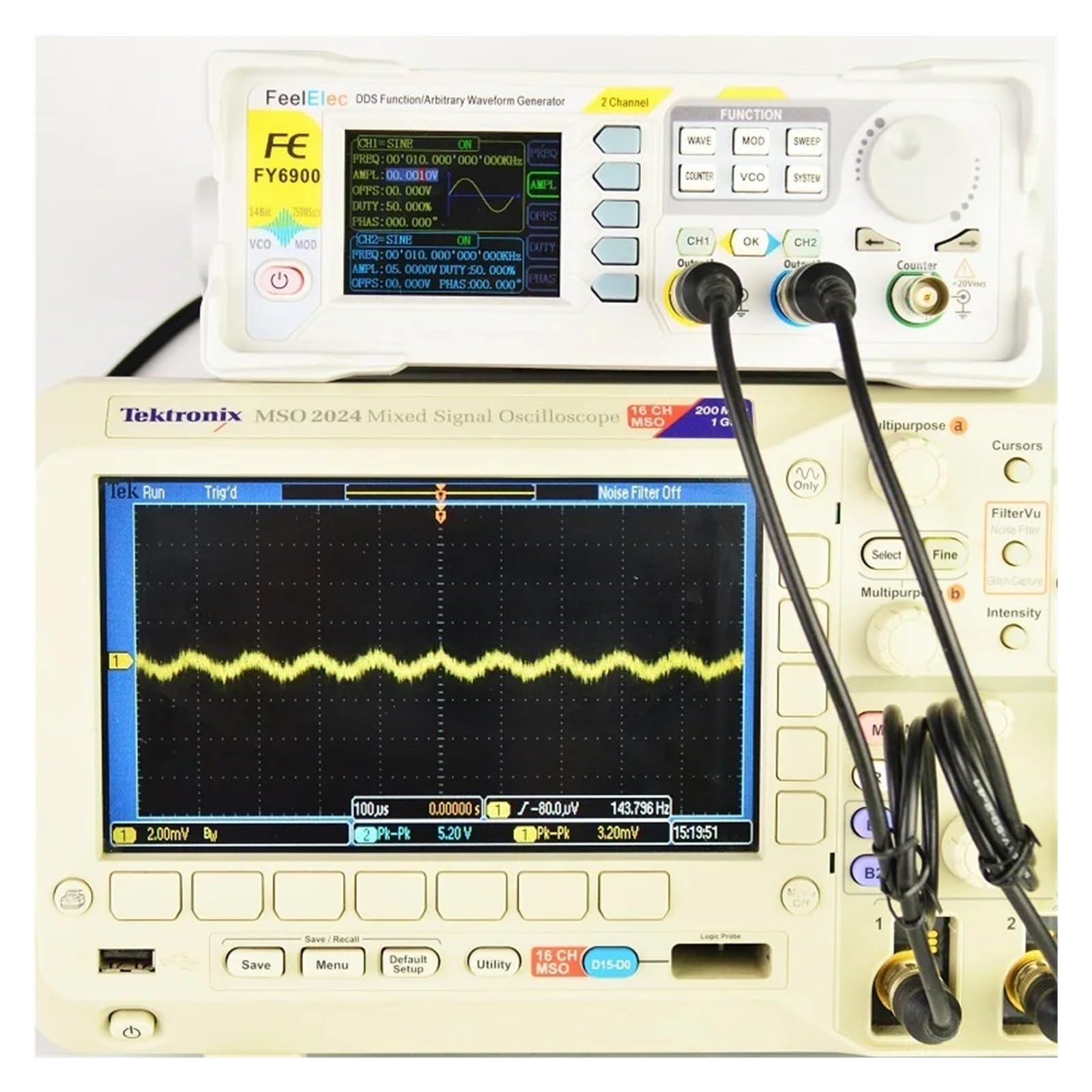 FY6900 20MHz Función De Generador De Señal Digital Medidor De Forma De Onda Arbitraria Pantalla TFT Fuente De Conteo De Frecuencia De Doble Canal AM FM