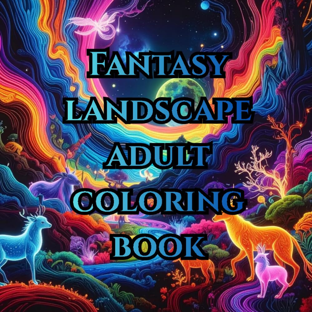 fantasy landscape adult coloring book / mindfulness, anti stress: with 50 amazing fantasy landscape imiges