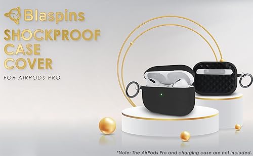 Miniatura 8 de Blaspins Funda para AirPods Pro, carcasa dura militar, cuerpo completo, resistente arena, mate, funda protectora a prueba de golpes, clip de bloqueo